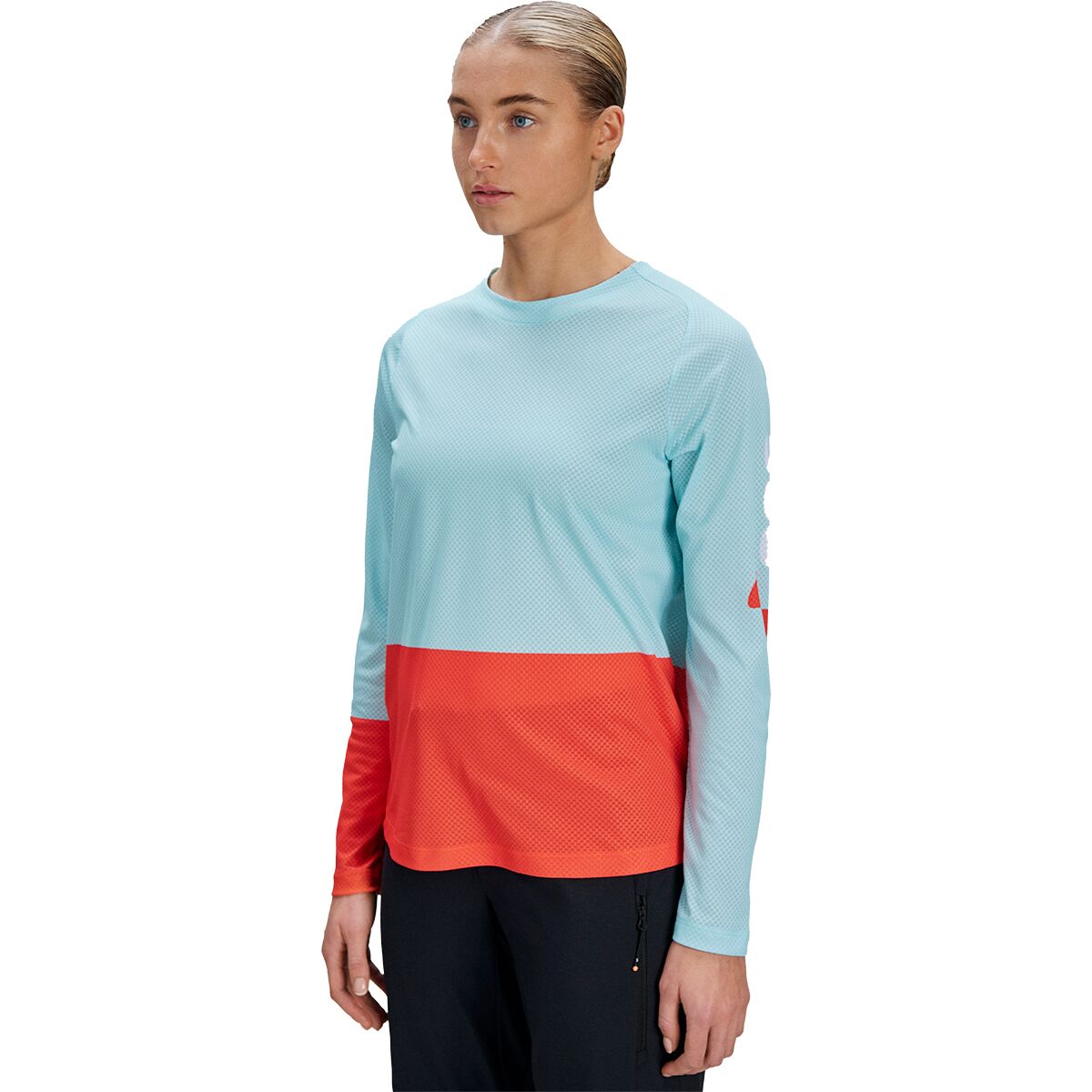 Image of POC Motion Air Long-Sleeve Jersey - Women's Lazurite Blue/Carnelian Orange, XL