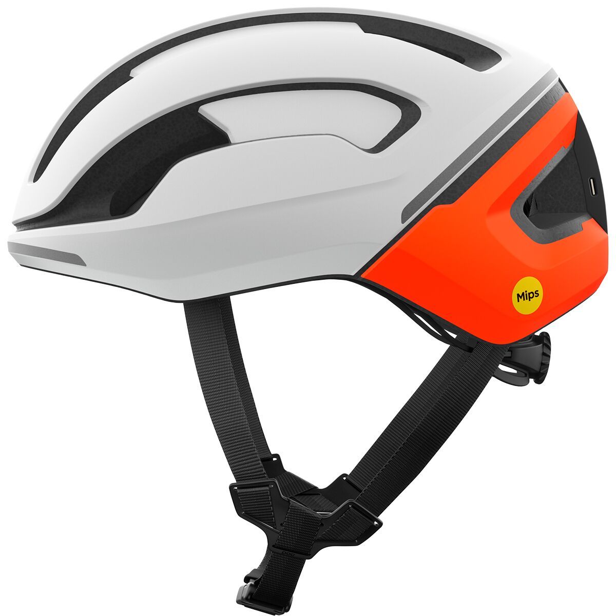 Image of POC Omne Beacon MIPS Helmet Hydrogen White/Fluorescent Orange Matt, L/56-61cm