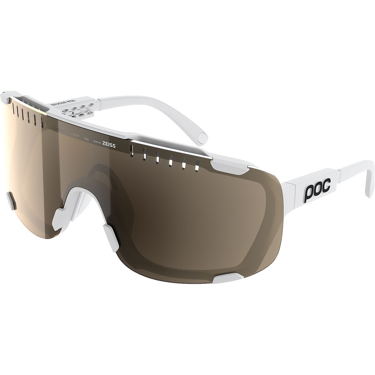 Image of POC Devour Mid Sunglasses Hydrogen White/Clarity Trail, One Size