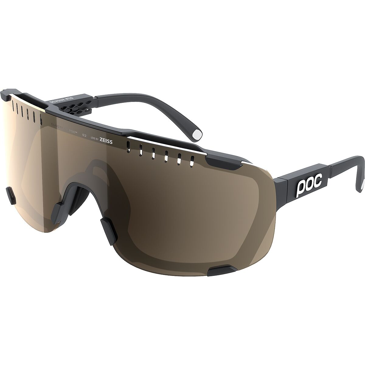 POC POC Devour Mid Sunglasses Uranium Black/Clarity Trail, One Size