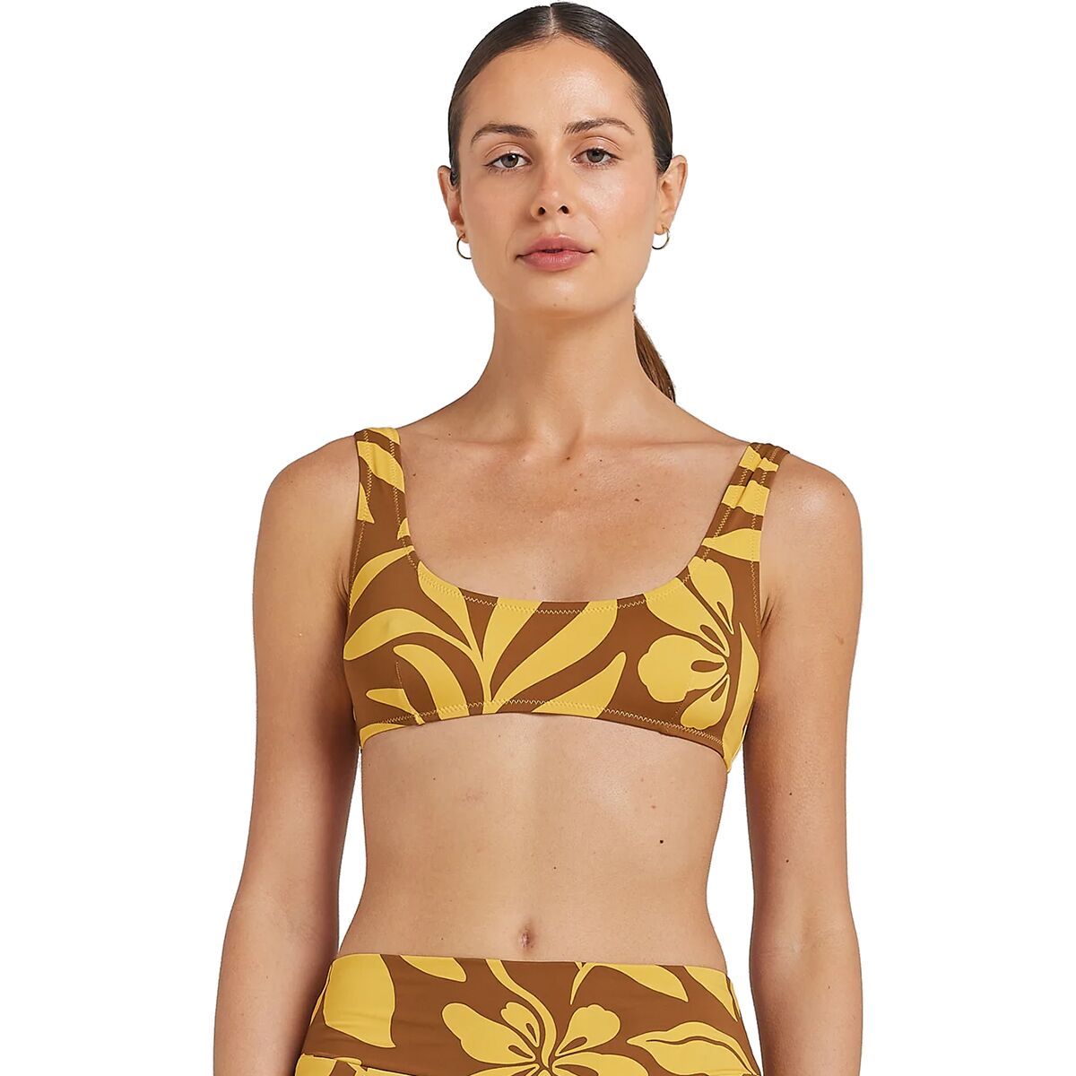 Image of Poolside Paradiso Baja Crop Top - Women's Pinapple, M/10