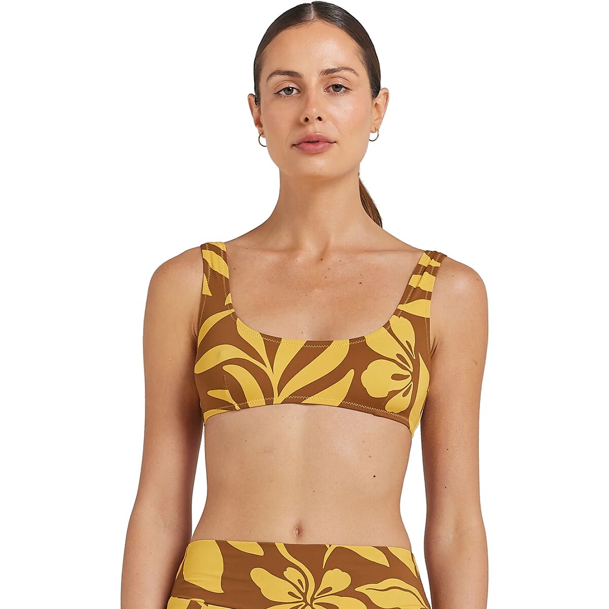Image of Poolside Paradiso Baja Crop Top - Women's Pinapple, L/12