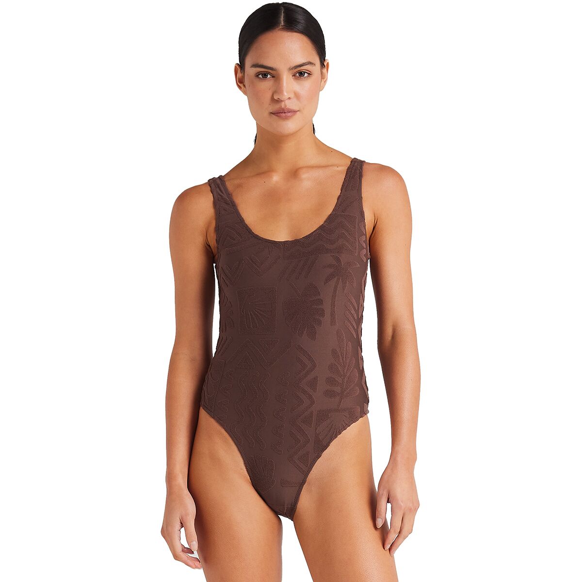 Image of Poolside Paradiso Mai Tai Scoop One-Piece Swimsuit - Women's Chocolate, XL/14