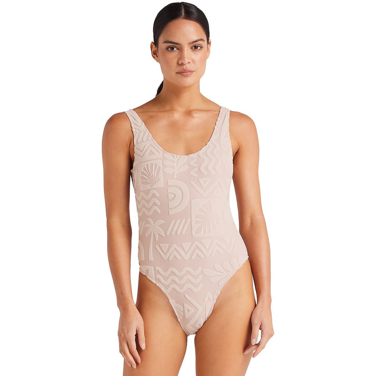 Image of Poolside Paradiso Mai Tai Scoop One-Piece Swimsuit - Women's Mushroom, XL/14
