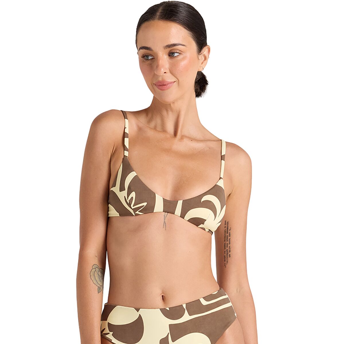 Image of Poolside Paradiso Beachcomber Scoop Bralette Tie Bikini Top - Women's Banana, XL/14