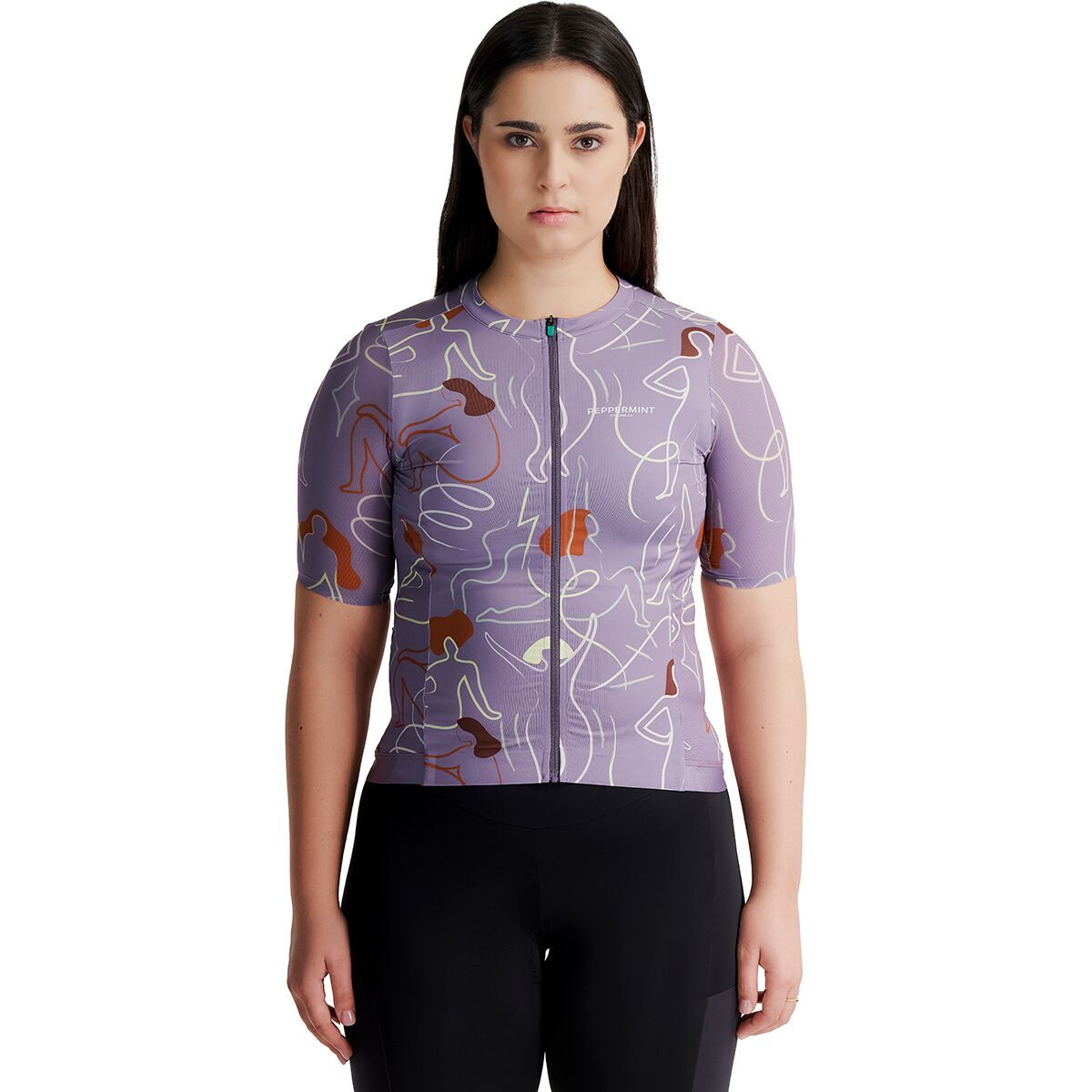 Image of Peppermint Cycling Signature Short-Sleeve Jersey - Women's Silhouette Cloudy, M