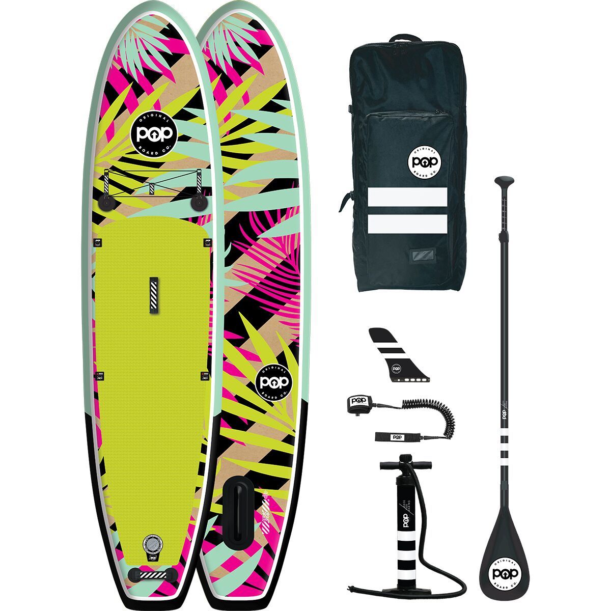 POP Board Co. Royal Hawaiian Inflatable Stand-Up Paddleboard Neon, 10ft 6in