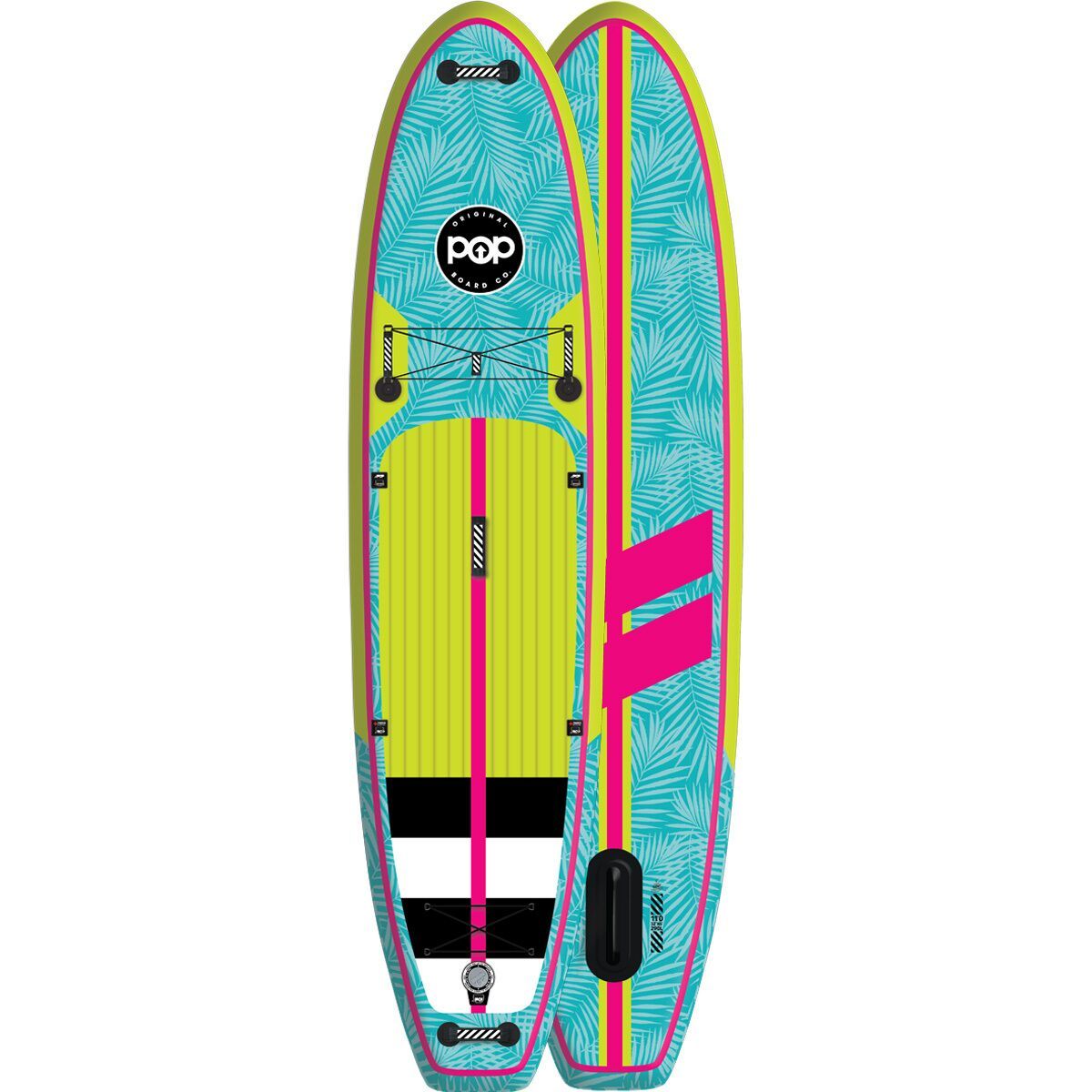 POP Board Co. Yacht Hopper Inflatable Stand-Up Paddleboard Turq/Neon/Pink, 11ft