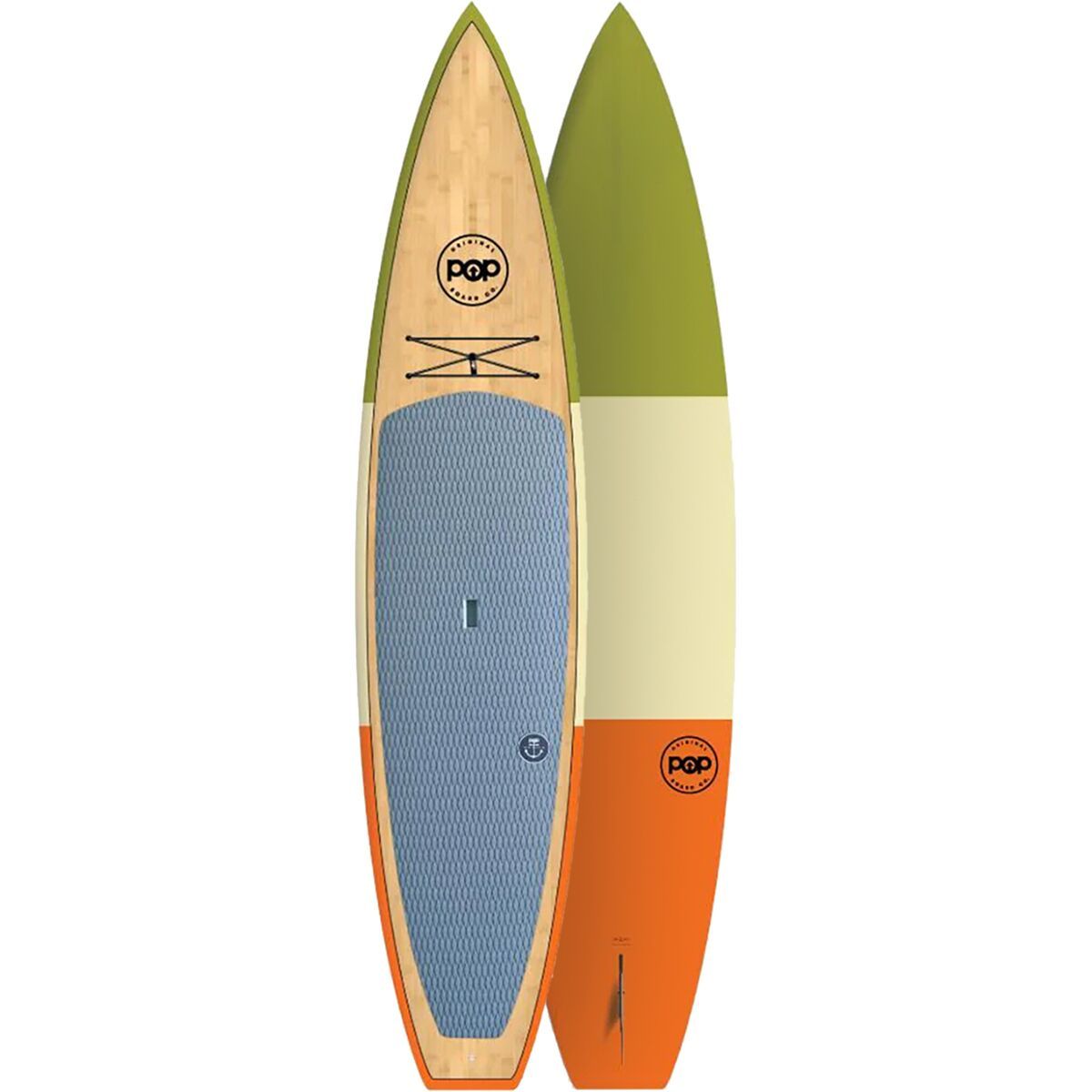 POP  Board Co. Americana Stand-Up Paddleboard Orange/Cream/Green, 12ft