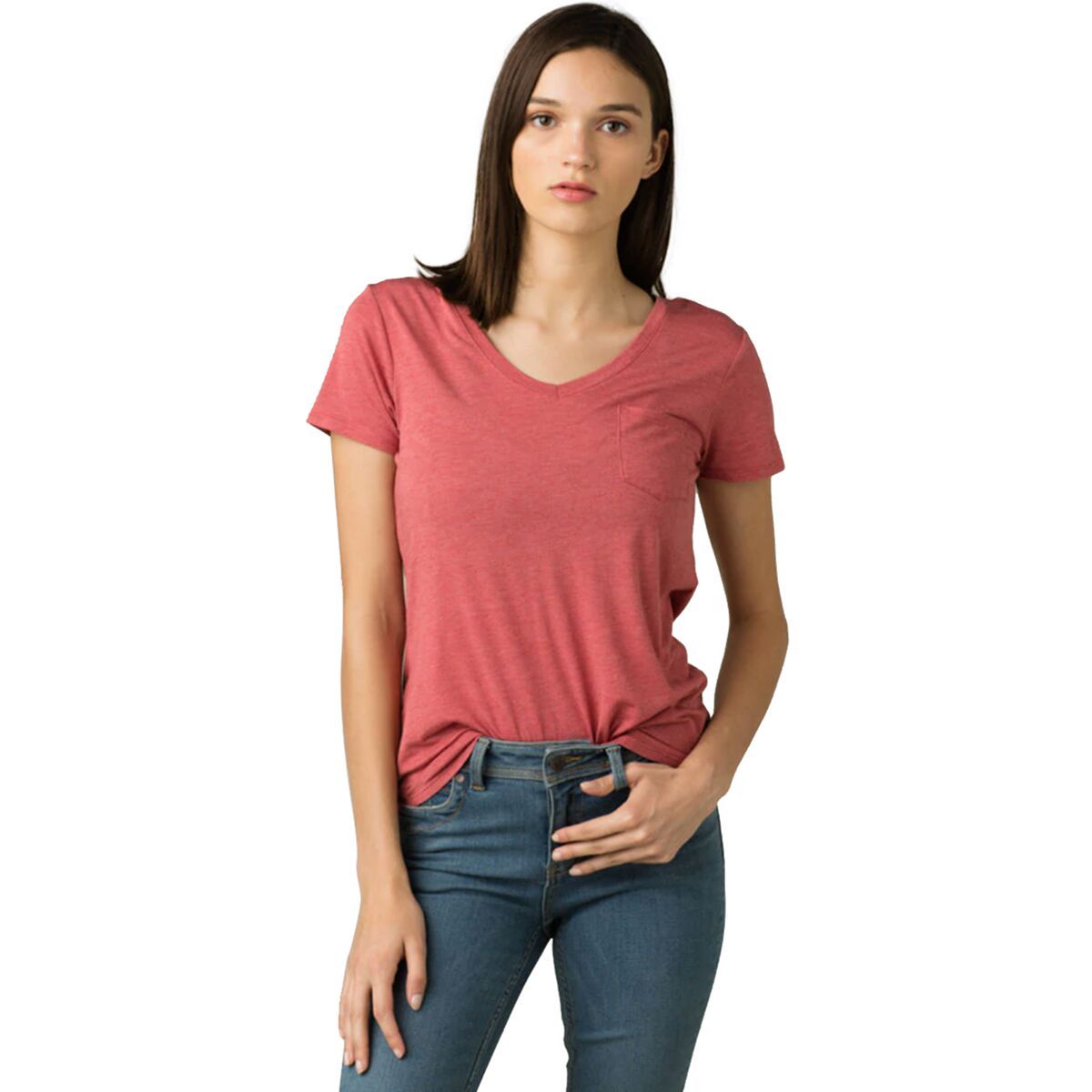 prAna Foundation Short-Sleeve Shirt - Women's Rouge Heather, XL
