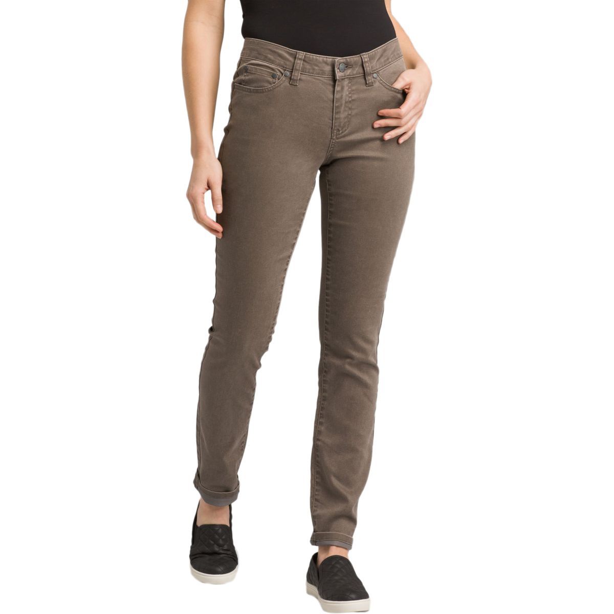prAna Kayla Jean - Women's Dark Mud, 6/Reg