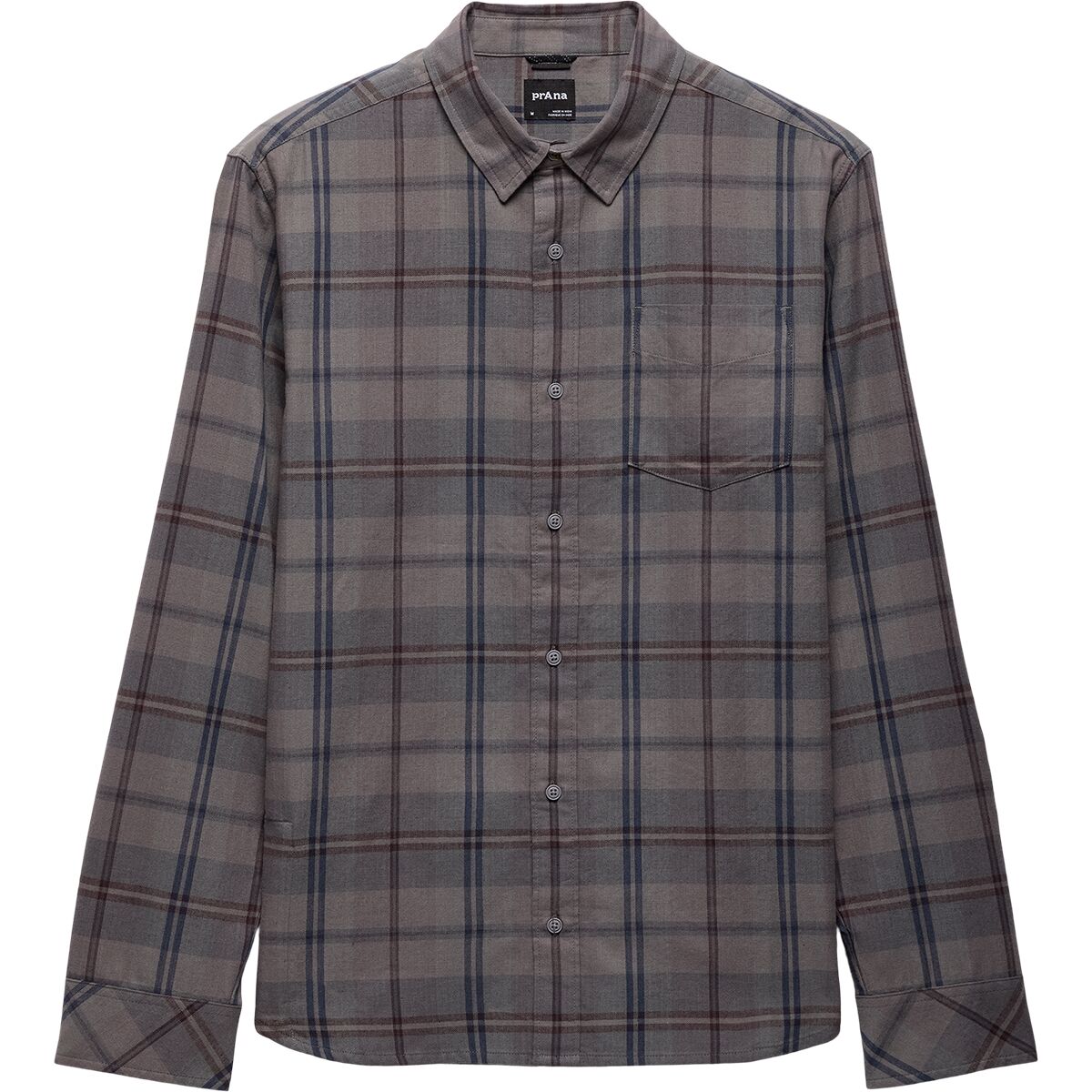 Image of prAna Los Feliz Flannel Shirt - Men's Pewter, S