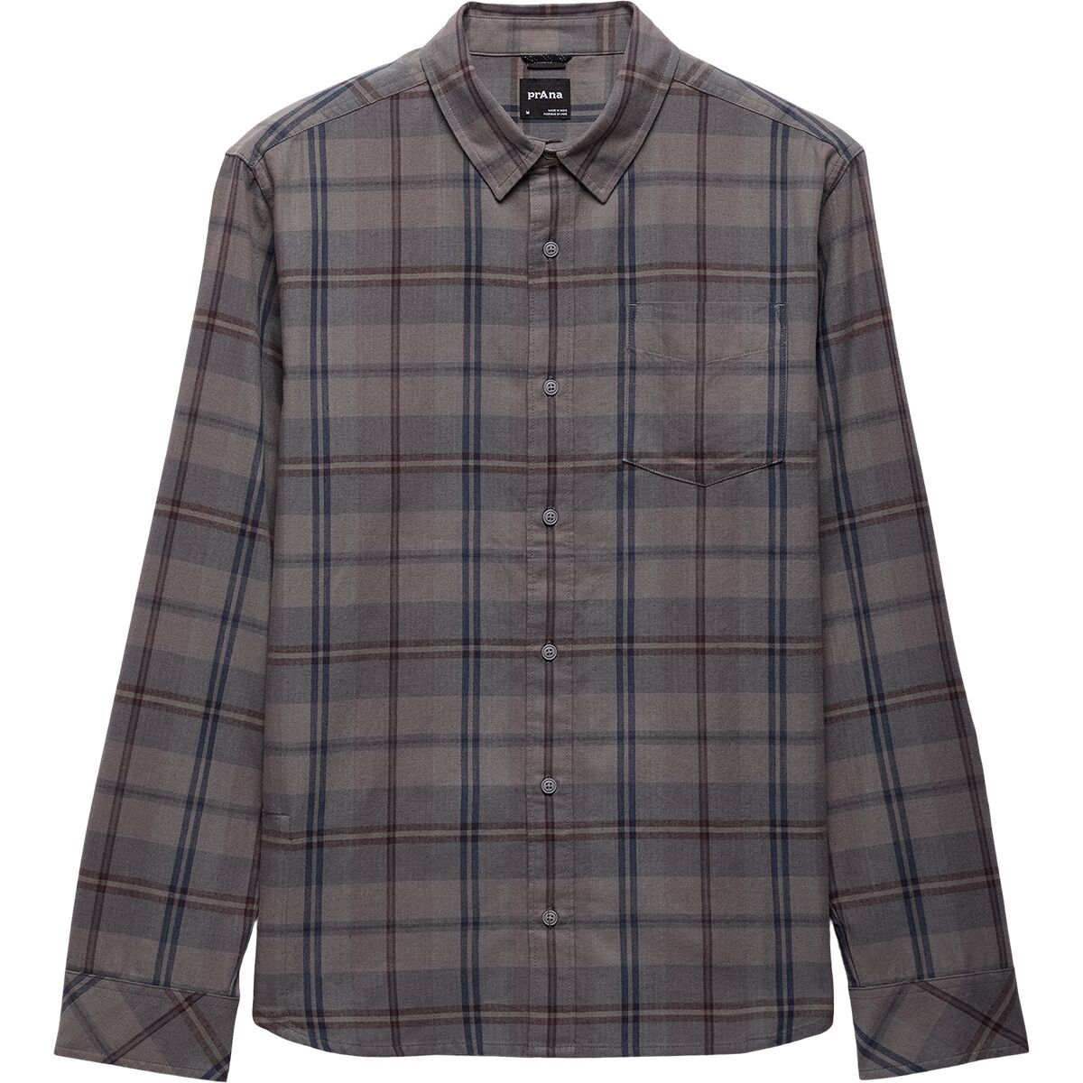 Image of prAna Los Feliz Flannel Shirt - Men's Pewter, L