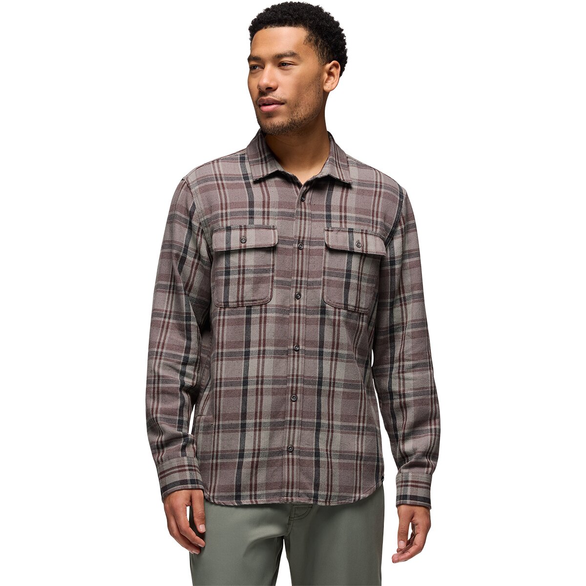 Image of prAna Westbrook Slim Flannel Shirt - Men's Quarry, L