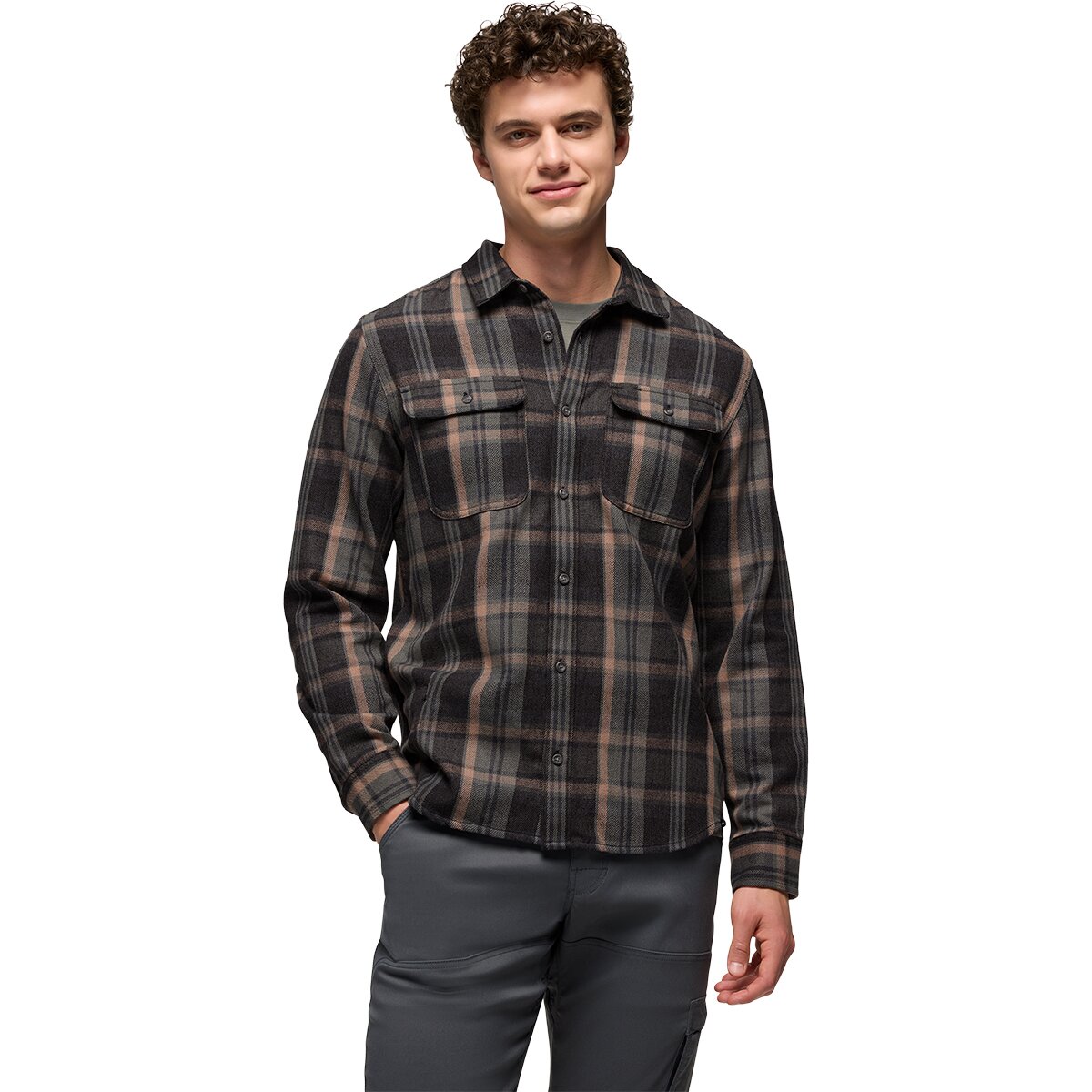 Image of prAna Westbrook Slim Flannel Shirt - Men's Thyme, S