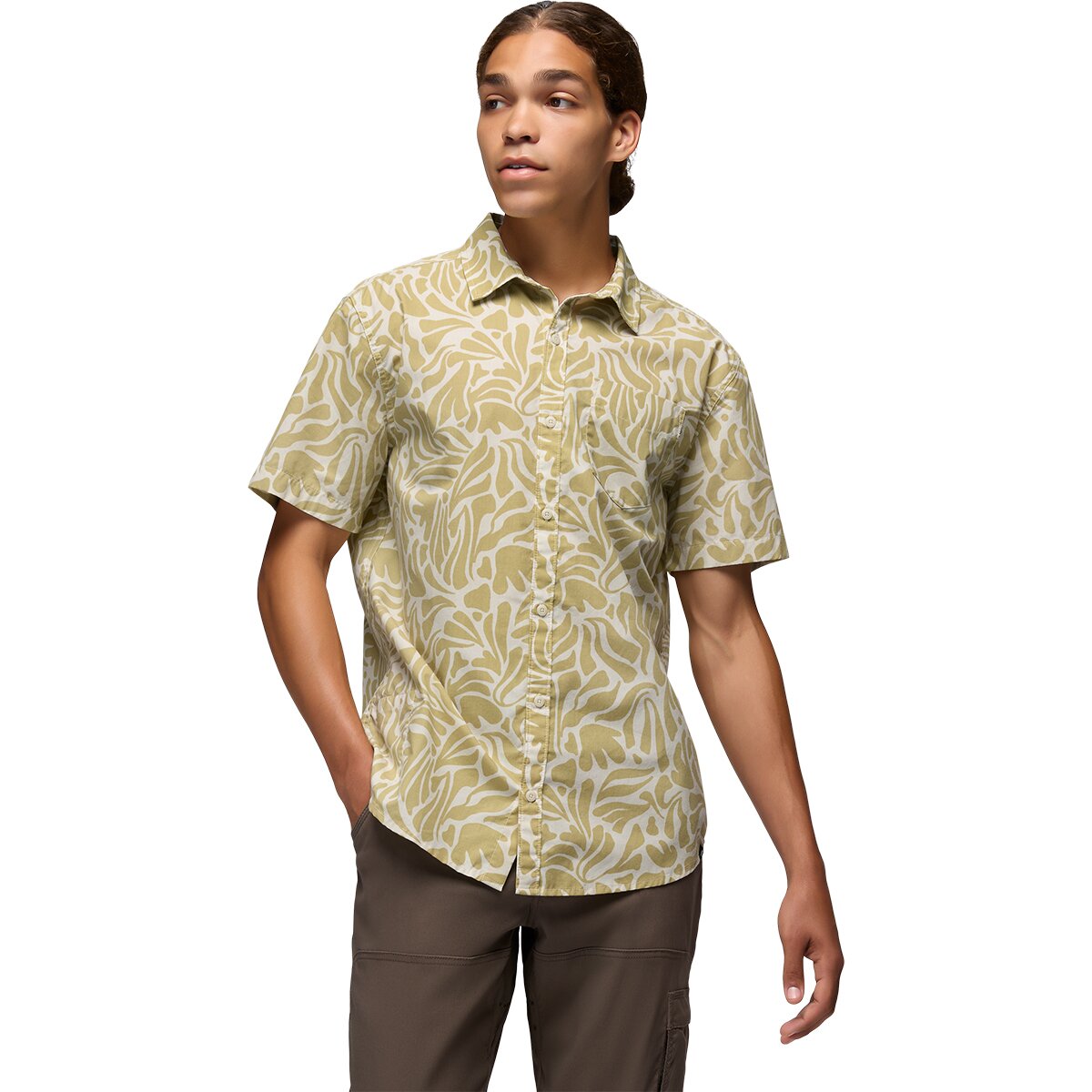 Image of prAna Stimmersee Slim Shirt - Men's Beach Pebble Seaweed, XL