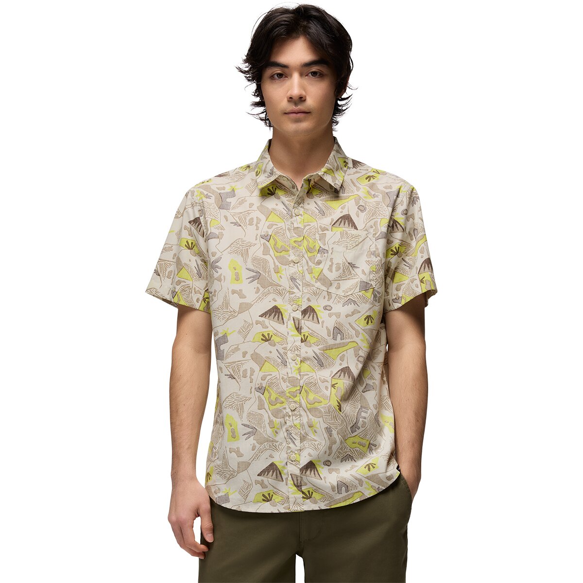 Image of prAna Stimmersee Slim Shirt - Men's Beach Pebble Watershed, S