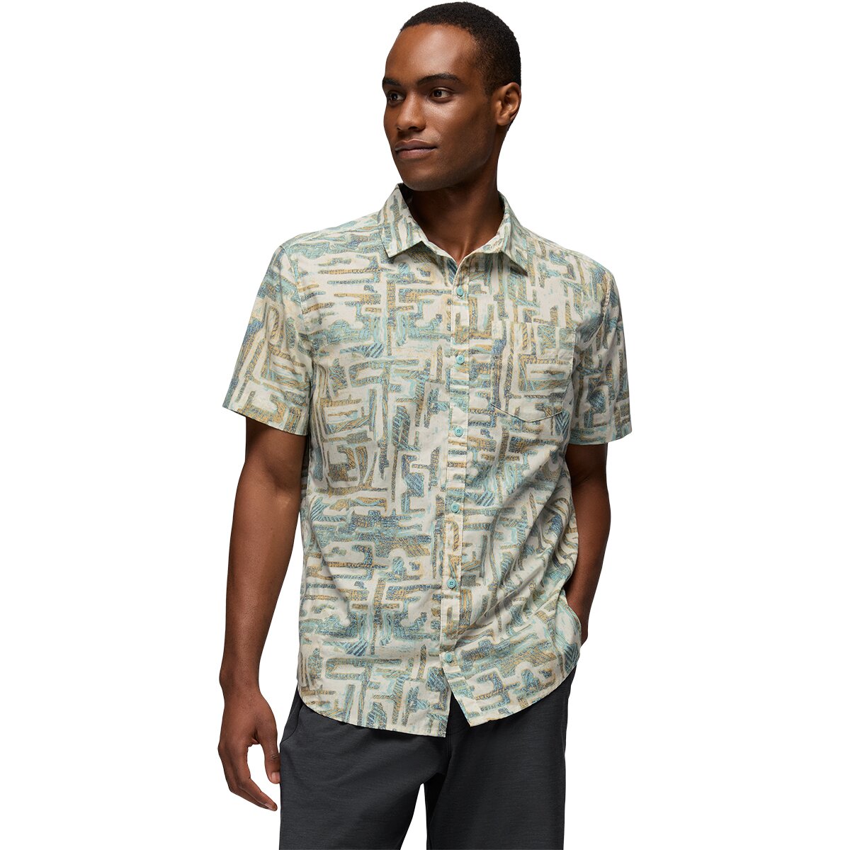 Image of prAna Stimmersee Slim Shirt - Men's Sea Glass Labyrinth, XL