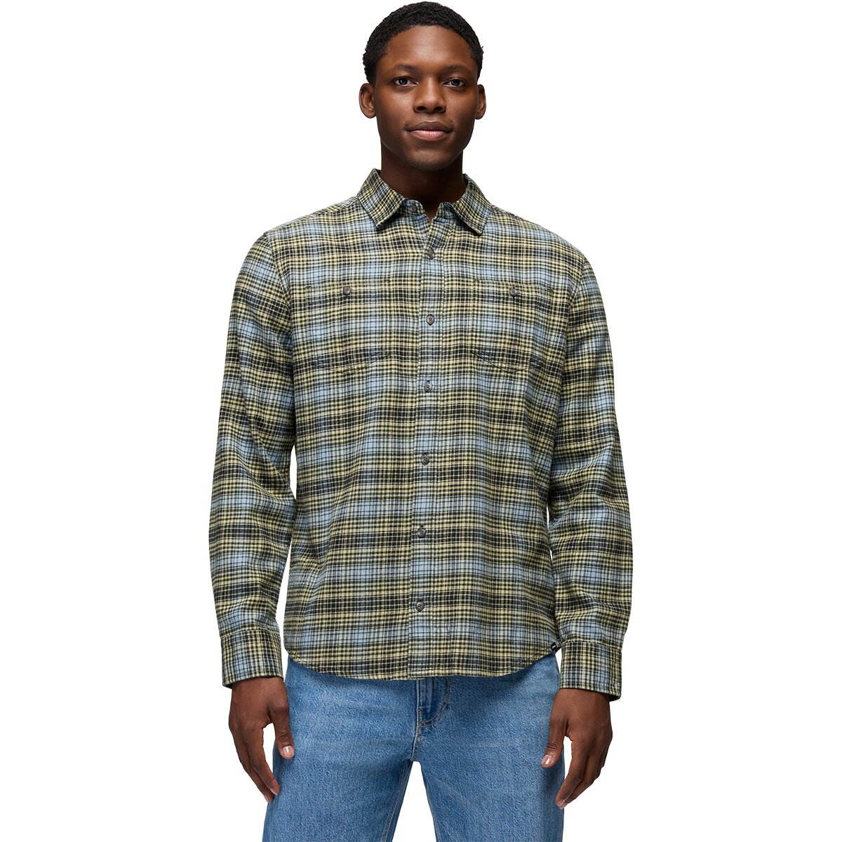 Image of prAna Dolberg Flannel Shirt - Men's Black, L