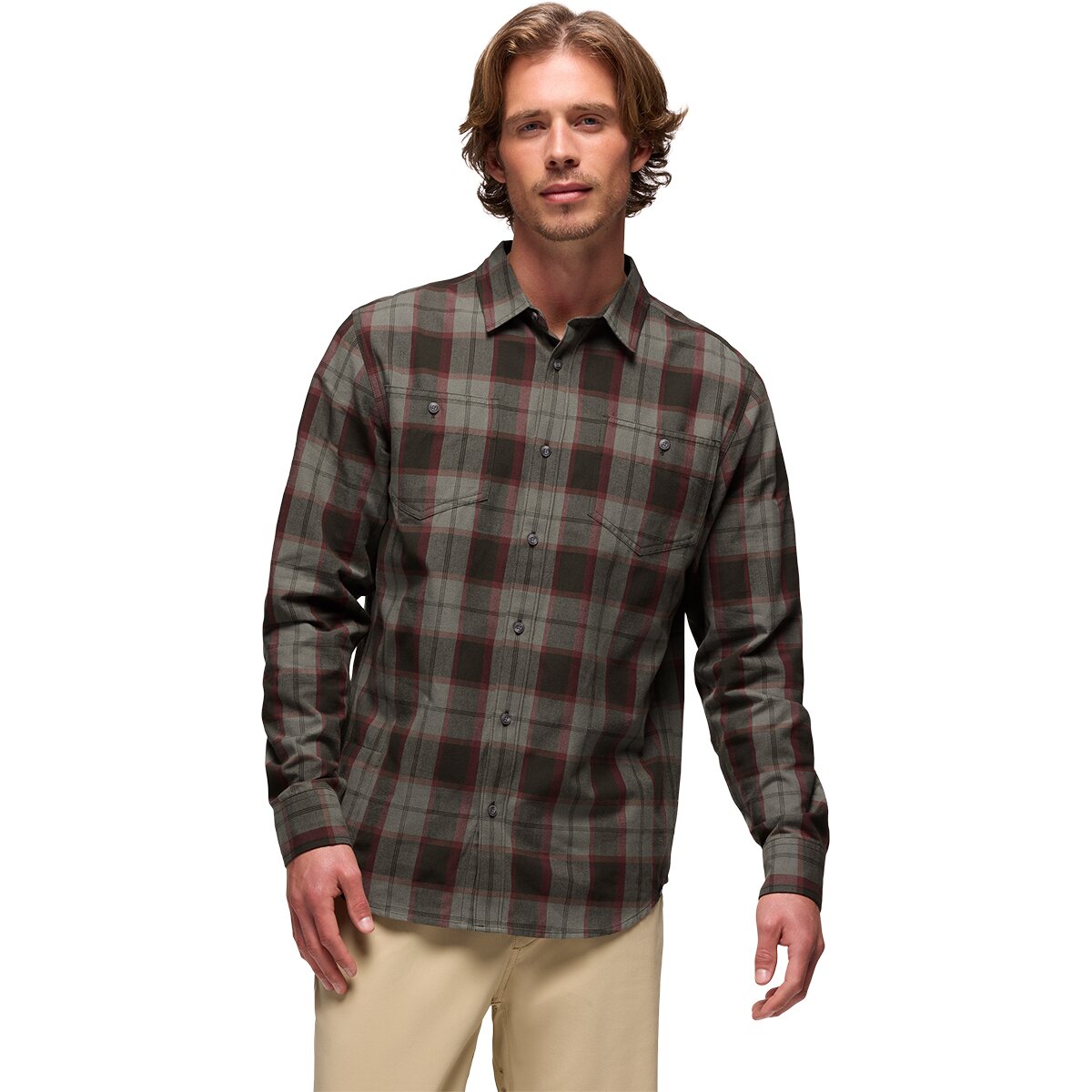 Image of prAna Dolberg Flannel Slim Shirt - Men's Nori, M