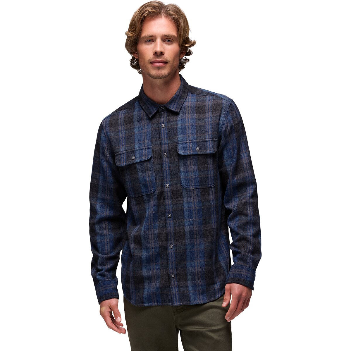 Image of prAna Westbrook Flannel Shirt - Men's Capulet Blue, XL