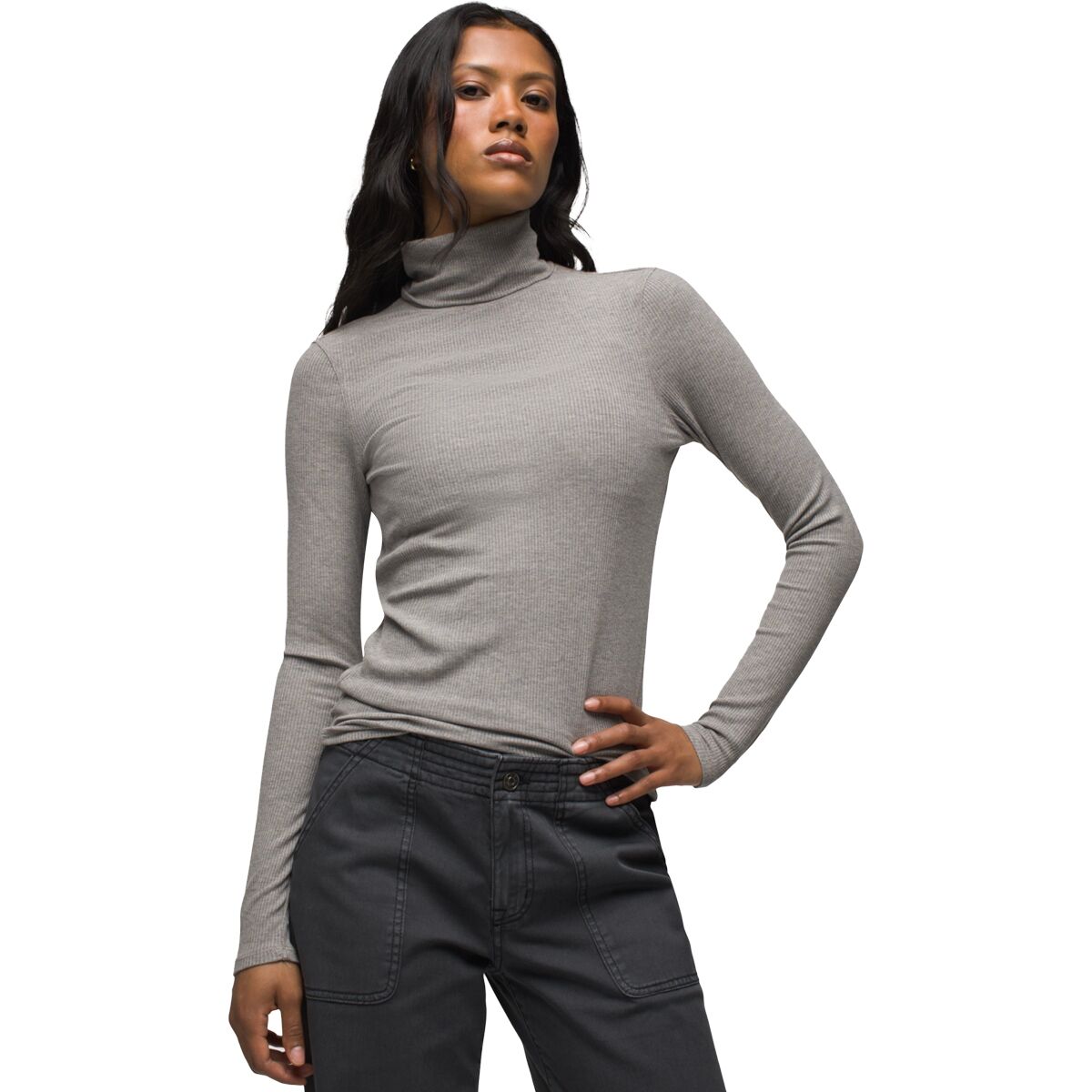 prAna prAna Foundation Rib Turtleneck - Women's Rich Earth Heather, XS