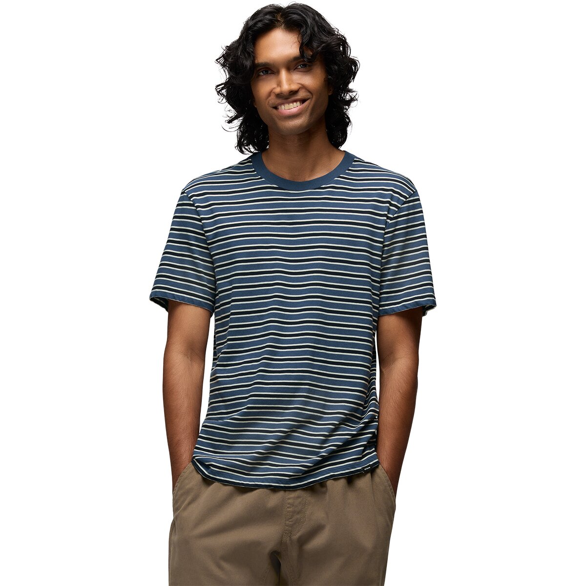 Image of prAna Everyday T-Shirt - Men's Bluff Blue Stripe, L