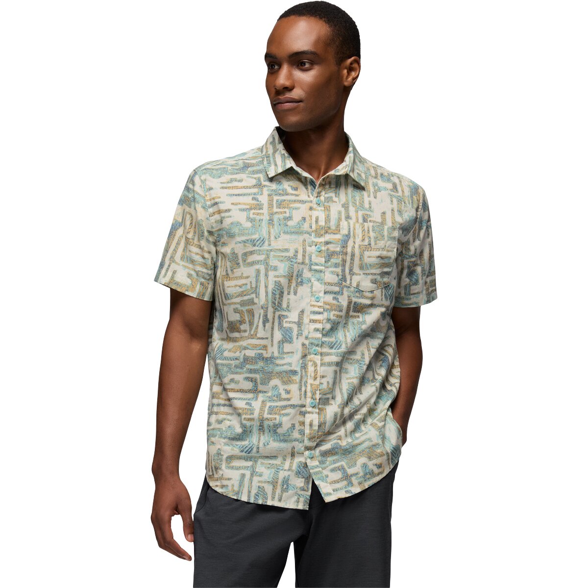 Image of prAna Stimmersee Shirt - Men's Sea Glass Labyrinth, S