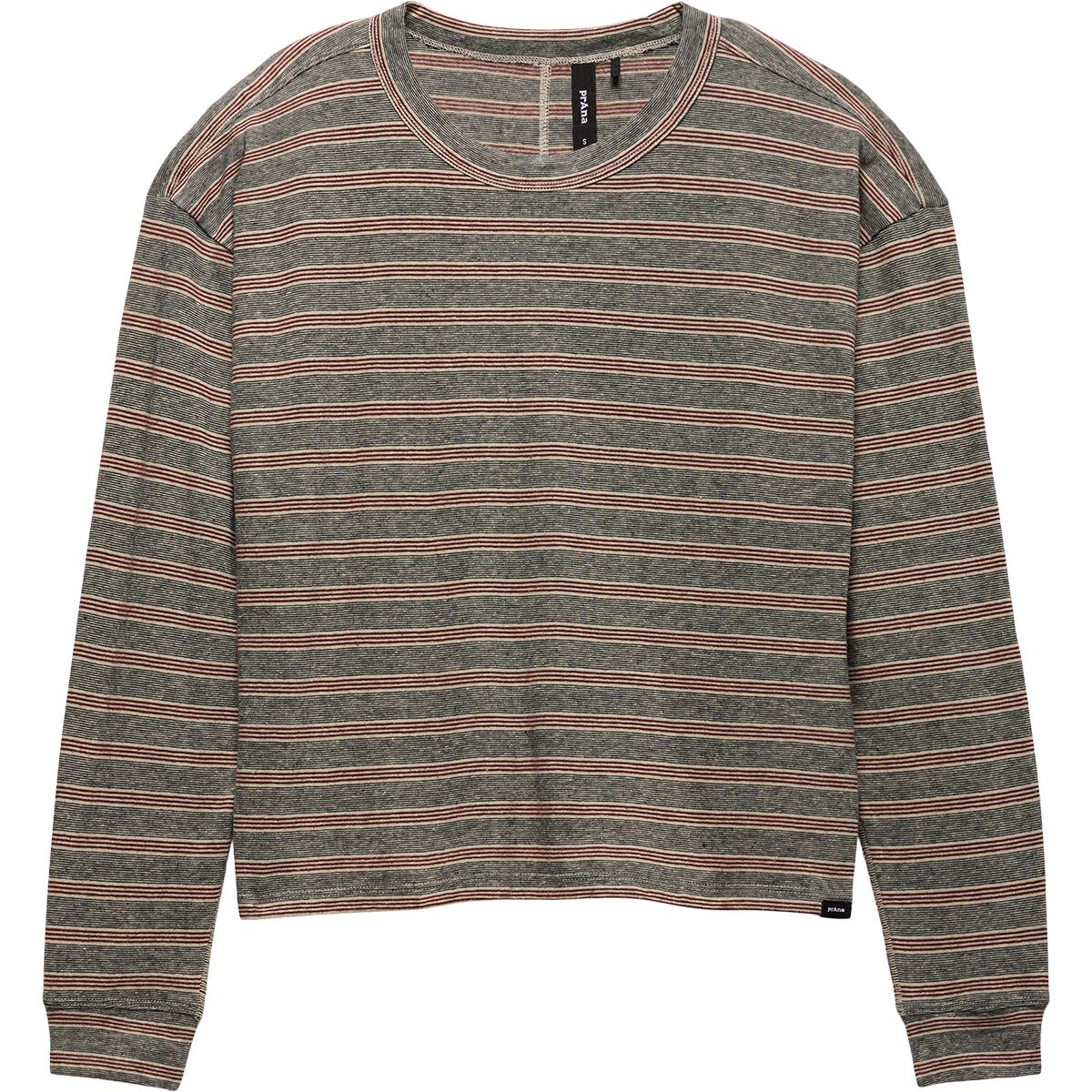Image of prAna Cozy Up Long-Sleeve Crew - Women's Cacao Stripe, M