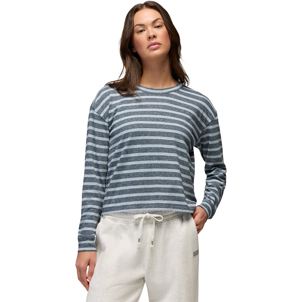 Image of prAna Cozy Up Long-Sleeve Crew - Women's Glacier Skies Stripe, XS