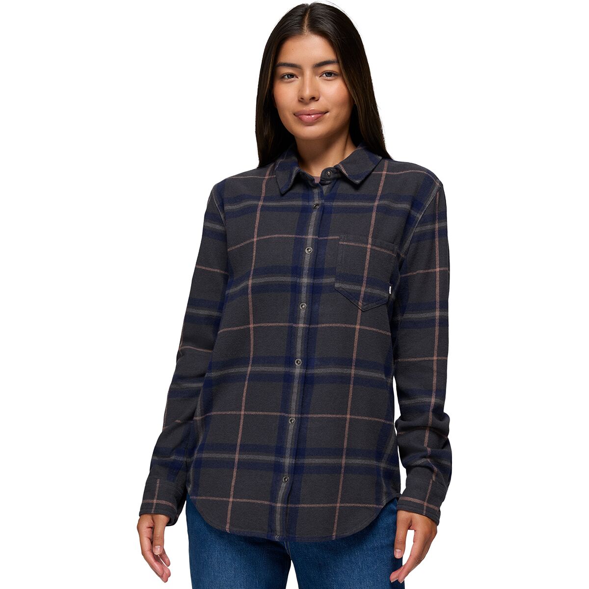 Image of prAna Golden Canyon Flannel Shirt - Women's Black, XS