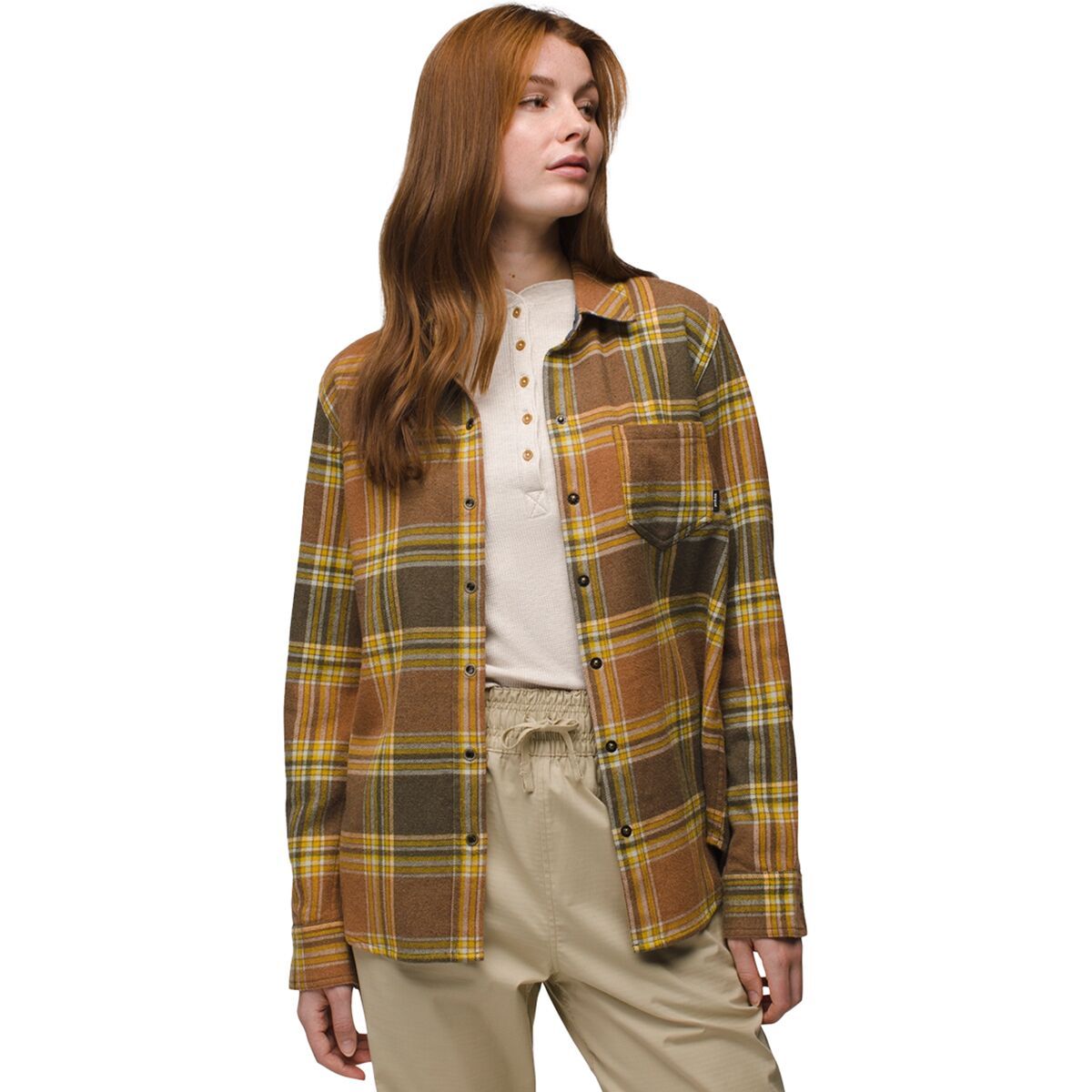 prAna Golden Canyon Flannel Shirt - Women's Almond, L