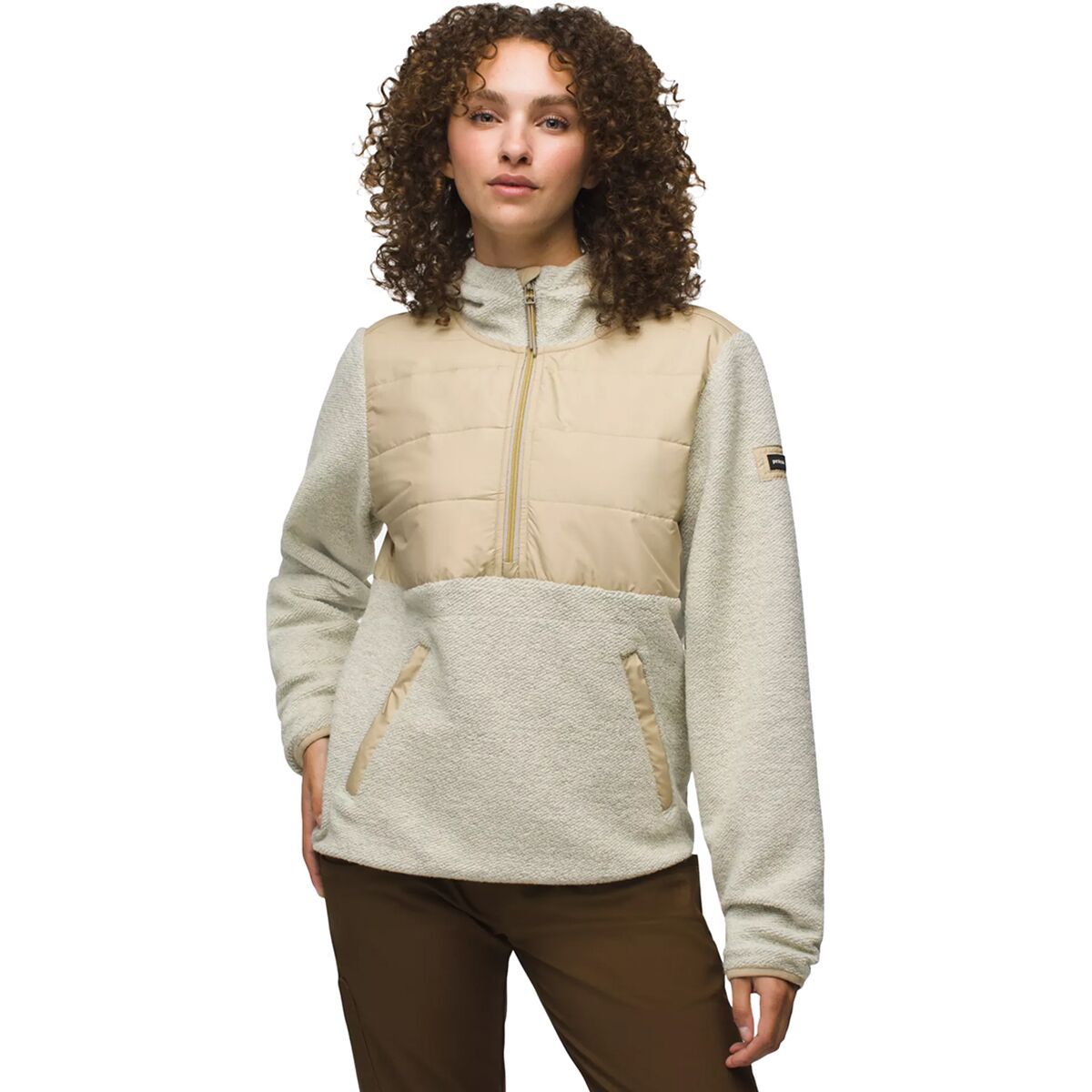 Image of prAna IncrediWool 1/2-Zip Hooded Jacket - Women's Sandstone, XS