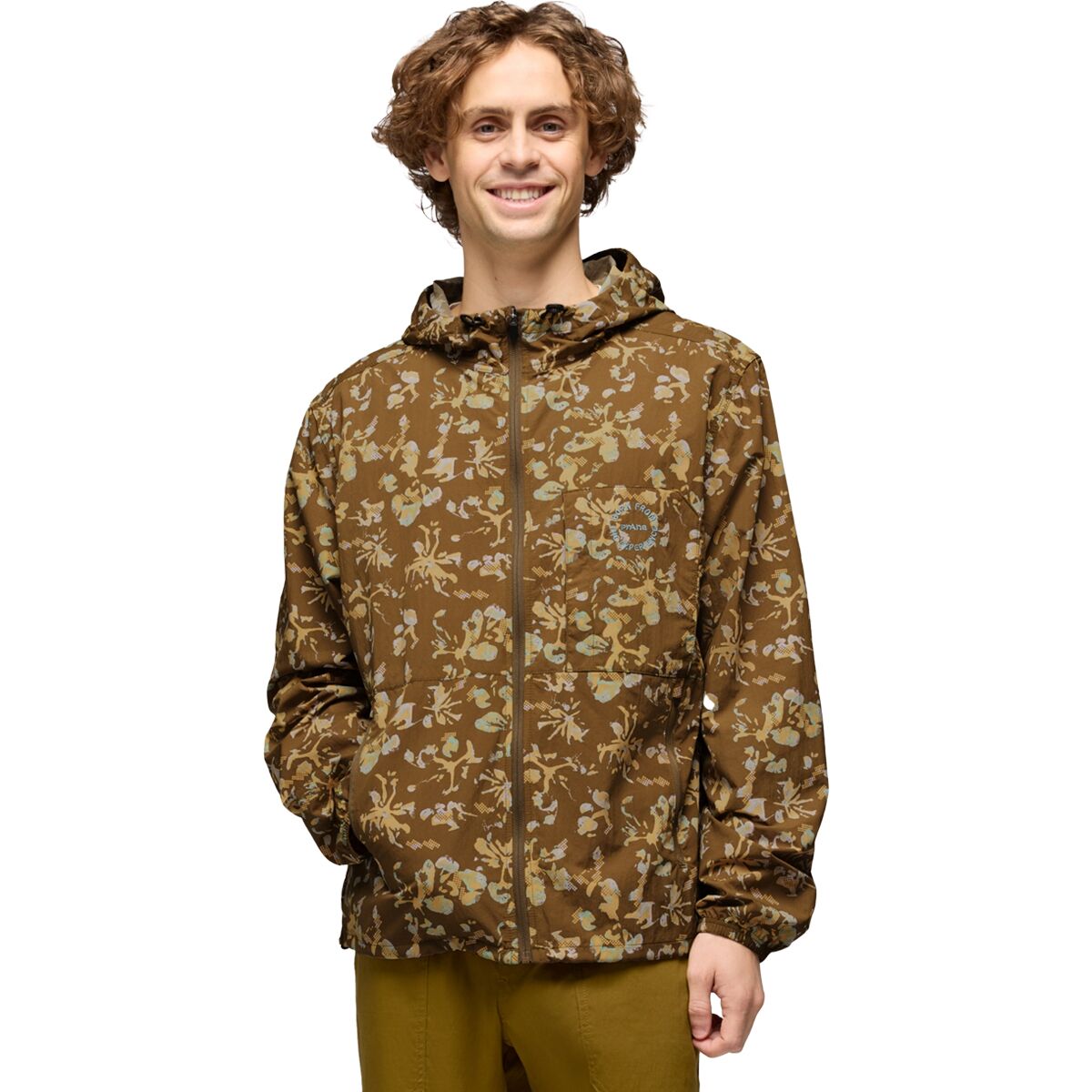 Image of prAna Encinitas Windbreaker - Men's Retro Olive Digibloom, M