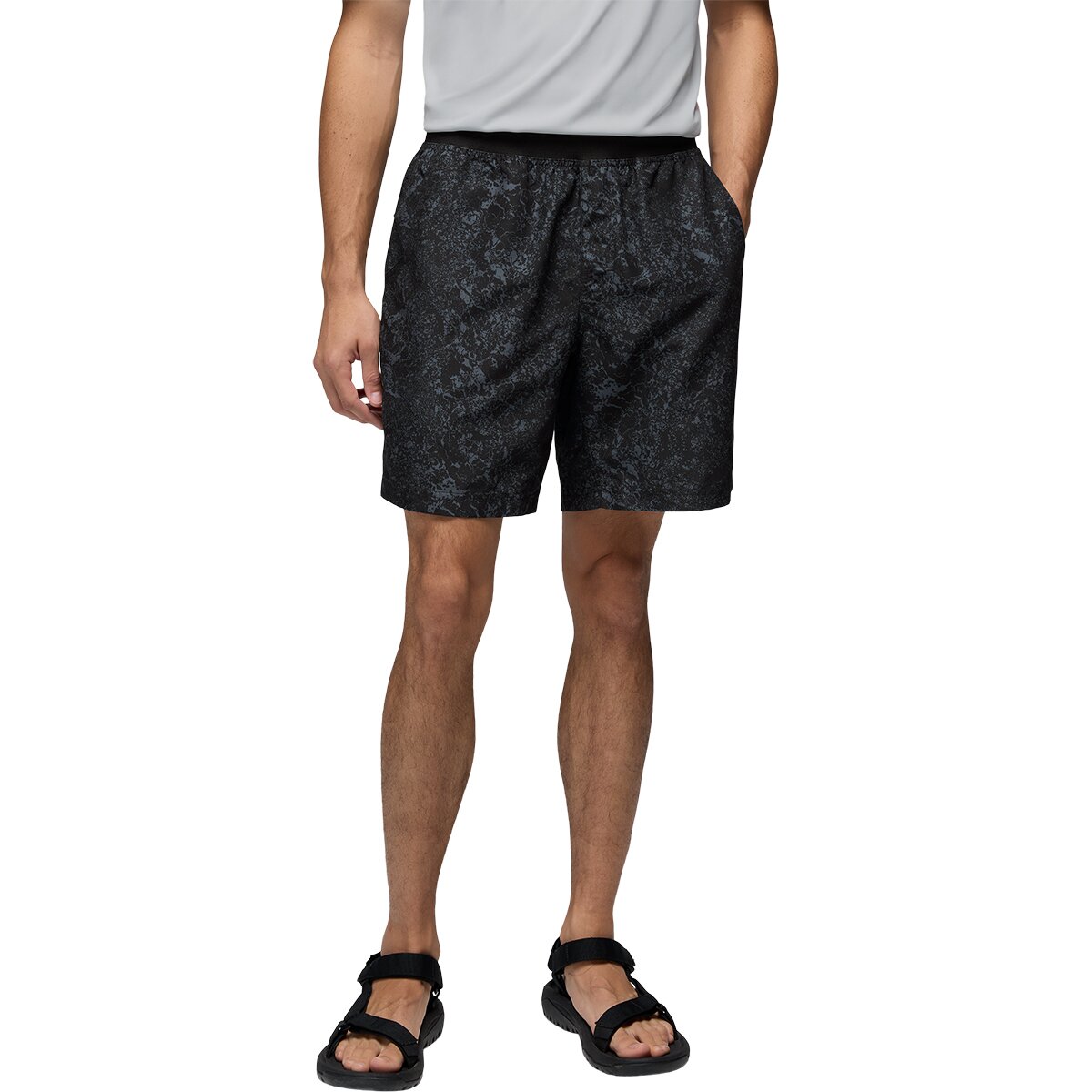 Image of prAna Mojo 8in Short - Men's Grey Blue Sea Spray, XL