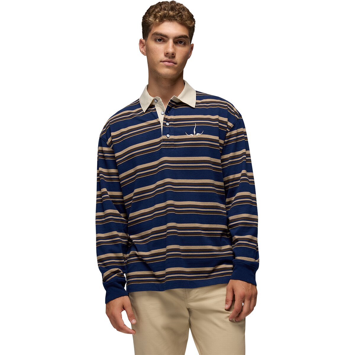Image of prAna Rockblock Rugby Shirt - Men's Capulet Blue, L