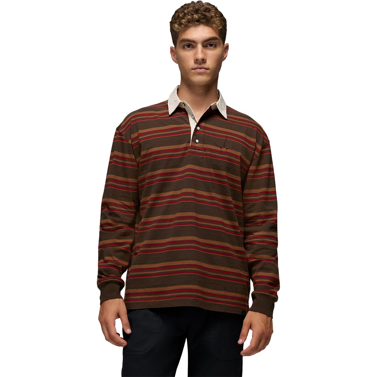 Image of prAna Rockblock Rugby Shirt - Men's Dark Roast, S