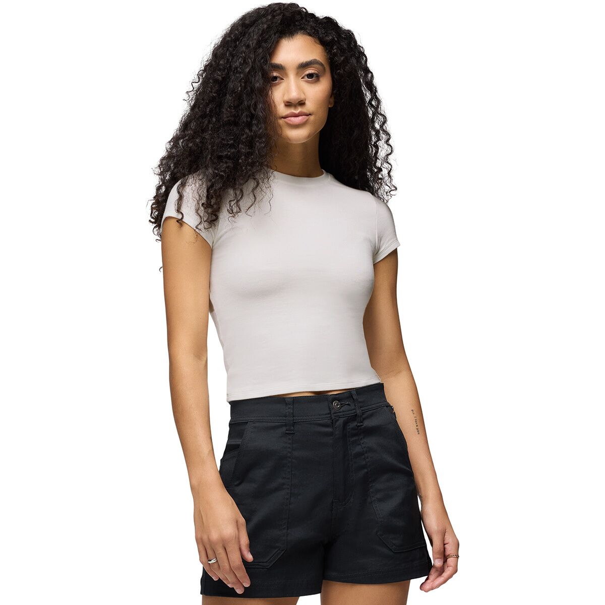Image of prAna Baby Rib Short-Sleeve T-Shirt - Women's Soft White, XS