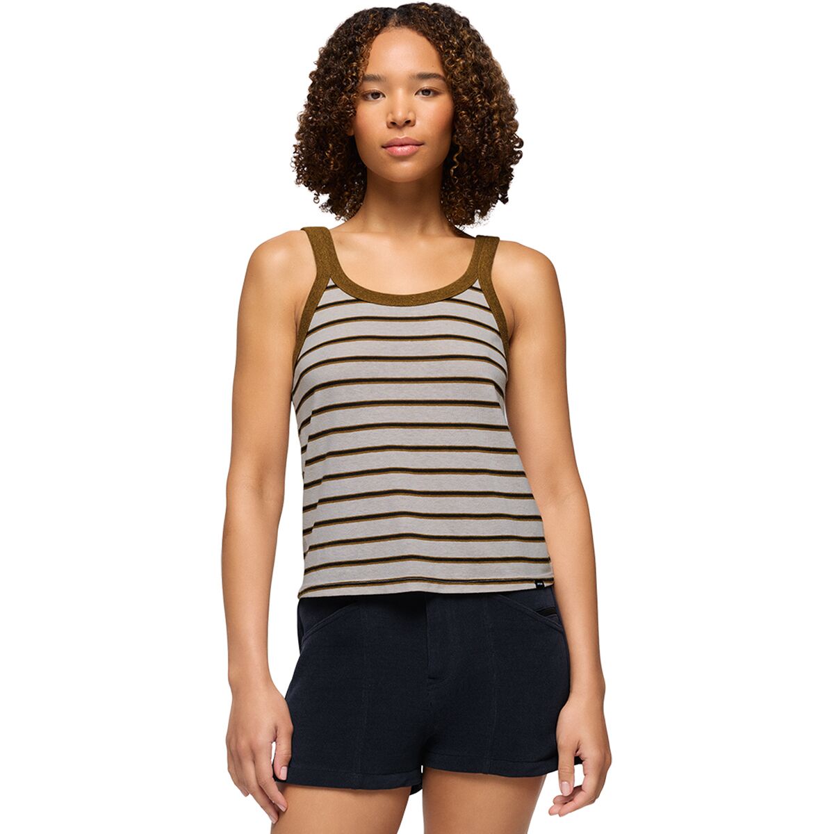 prAna prAna Cozy Up Scoop Tank Top - Women's Retro Olive Stripe, XS