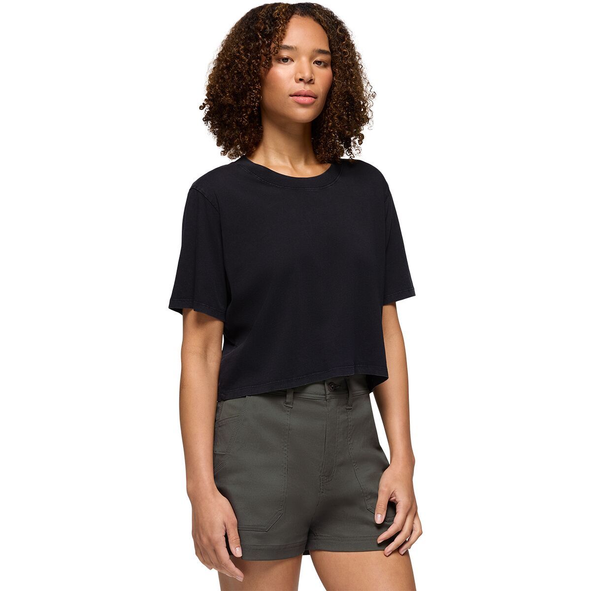 Image of prAna Everyday Crop T-Shirt - Women's Black, M