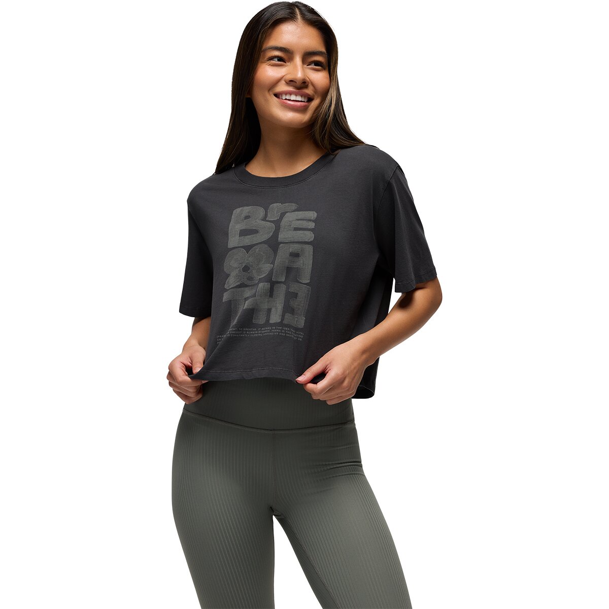 prAna Everyday Graphic Crop T-Shirt - Women's Nori Breathe, S