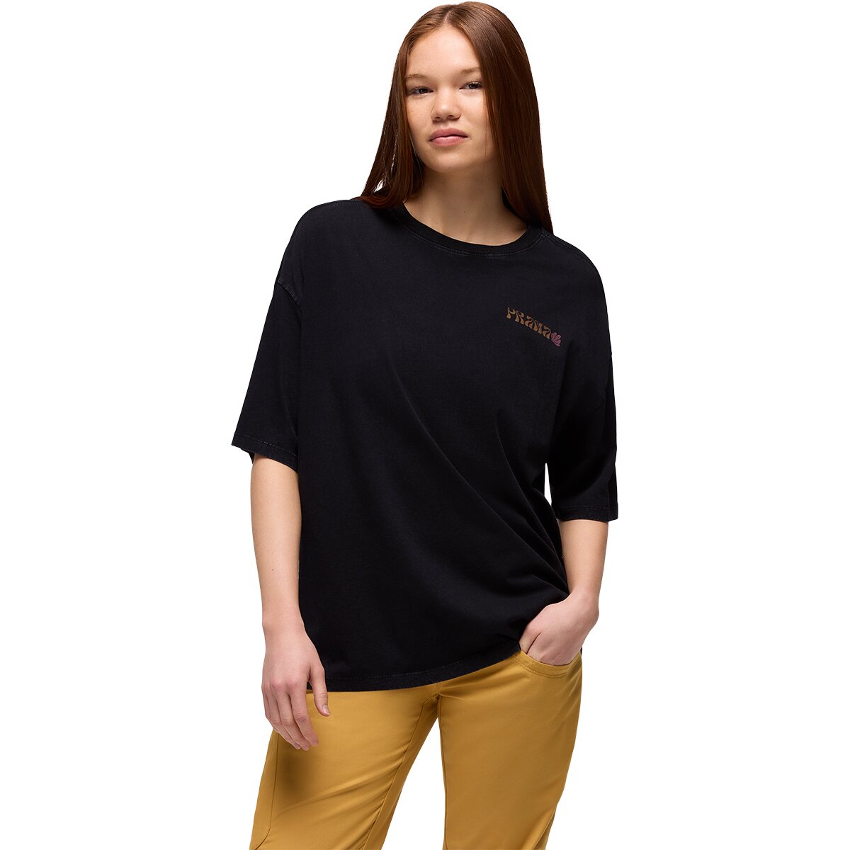 Image of prAna Everyday Graphic Oversized T-Shirt - Women's Black Good Vibes, L