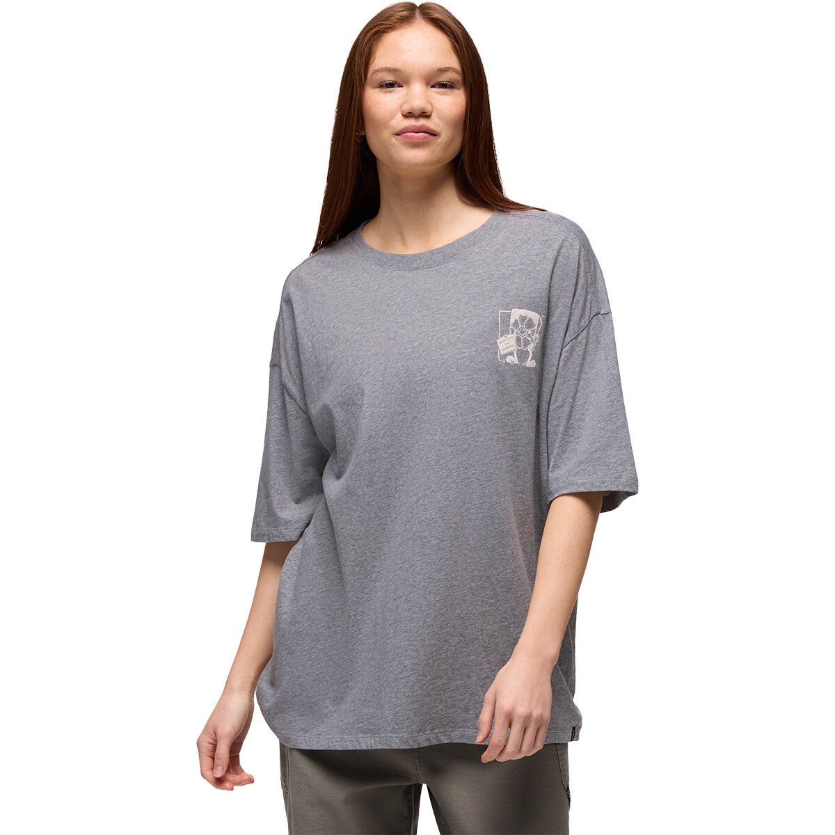 Image of prAna Everyday Graphic Oversized T-Shirt - Women's Medium Heather Grey Storybook, XS