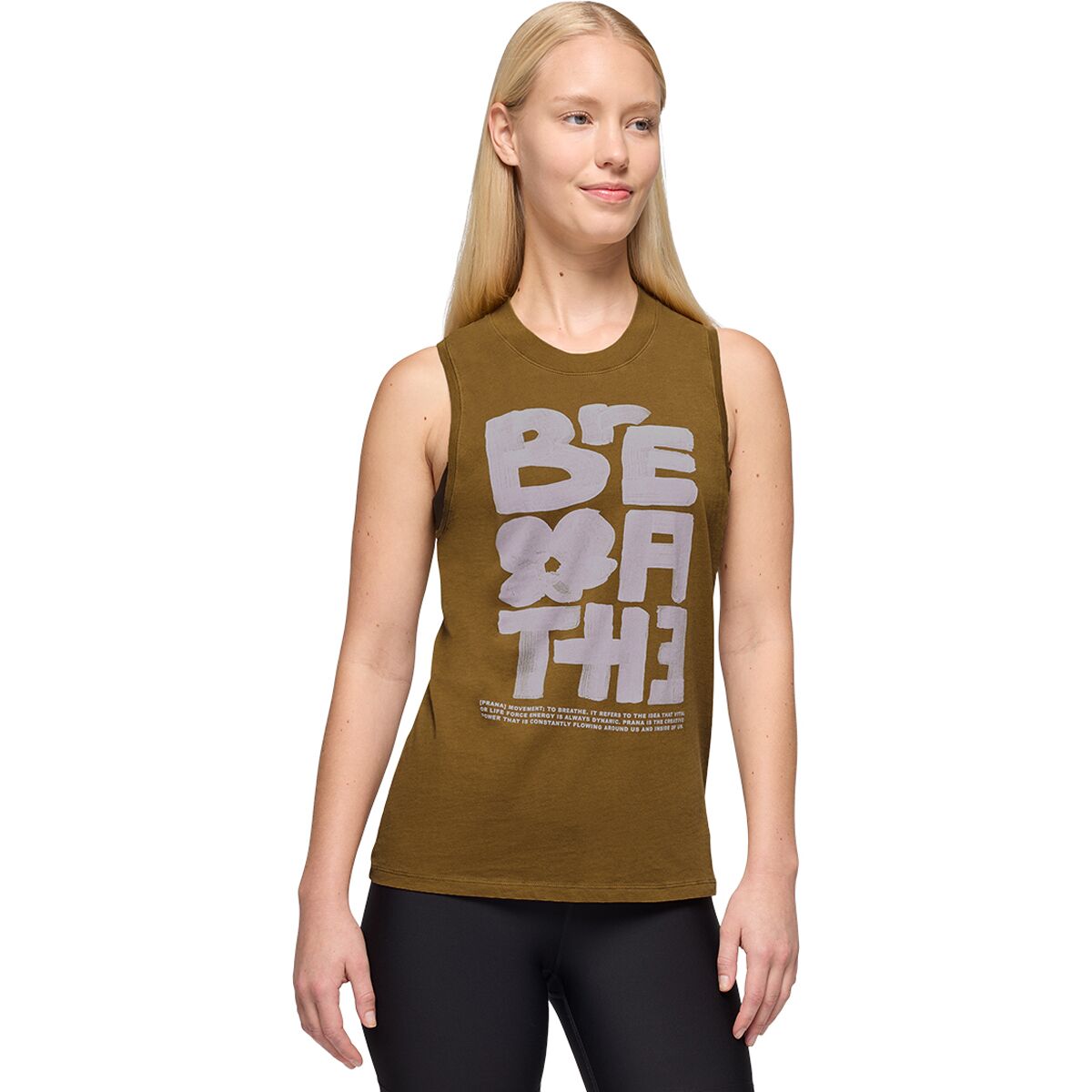 prAna prAna Everyday Graphic Tank Top - Women's Retro Olive/Luminous Breathe, XS