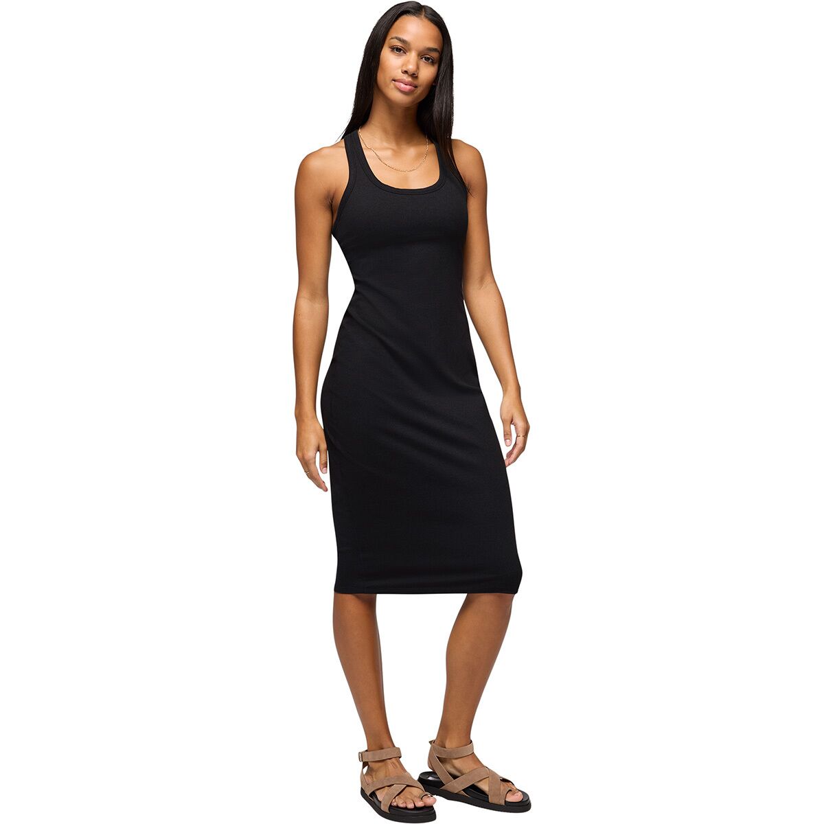 Image of prAna Heavana Racerback Midi Dress - Women's Black Heather, XS