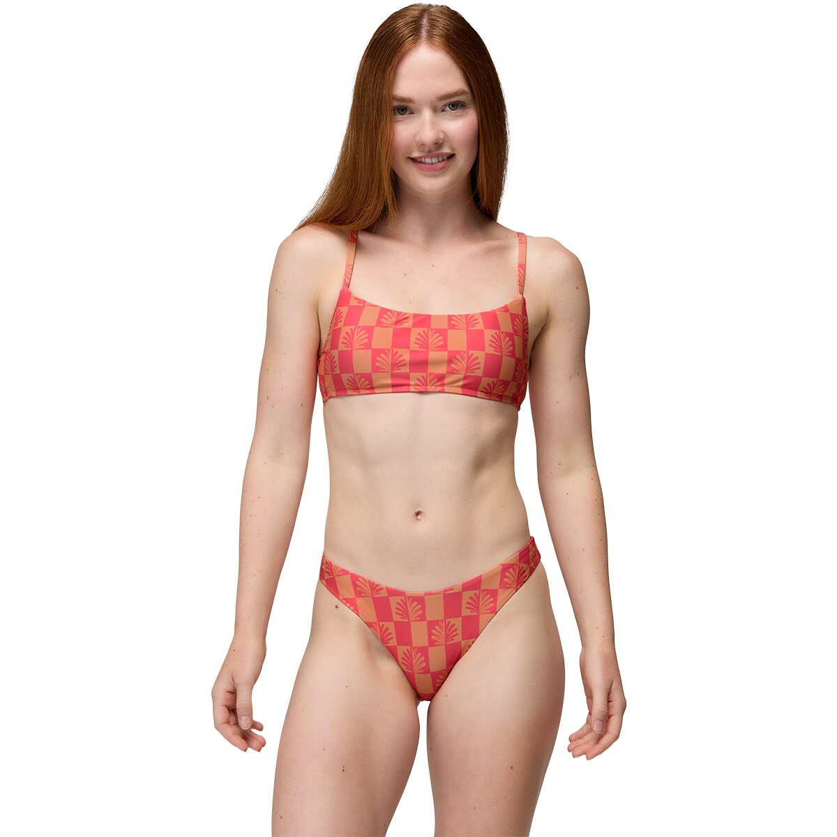 Image of prAna Lahari Bikini Top - Women's Guava Pop Checker, L