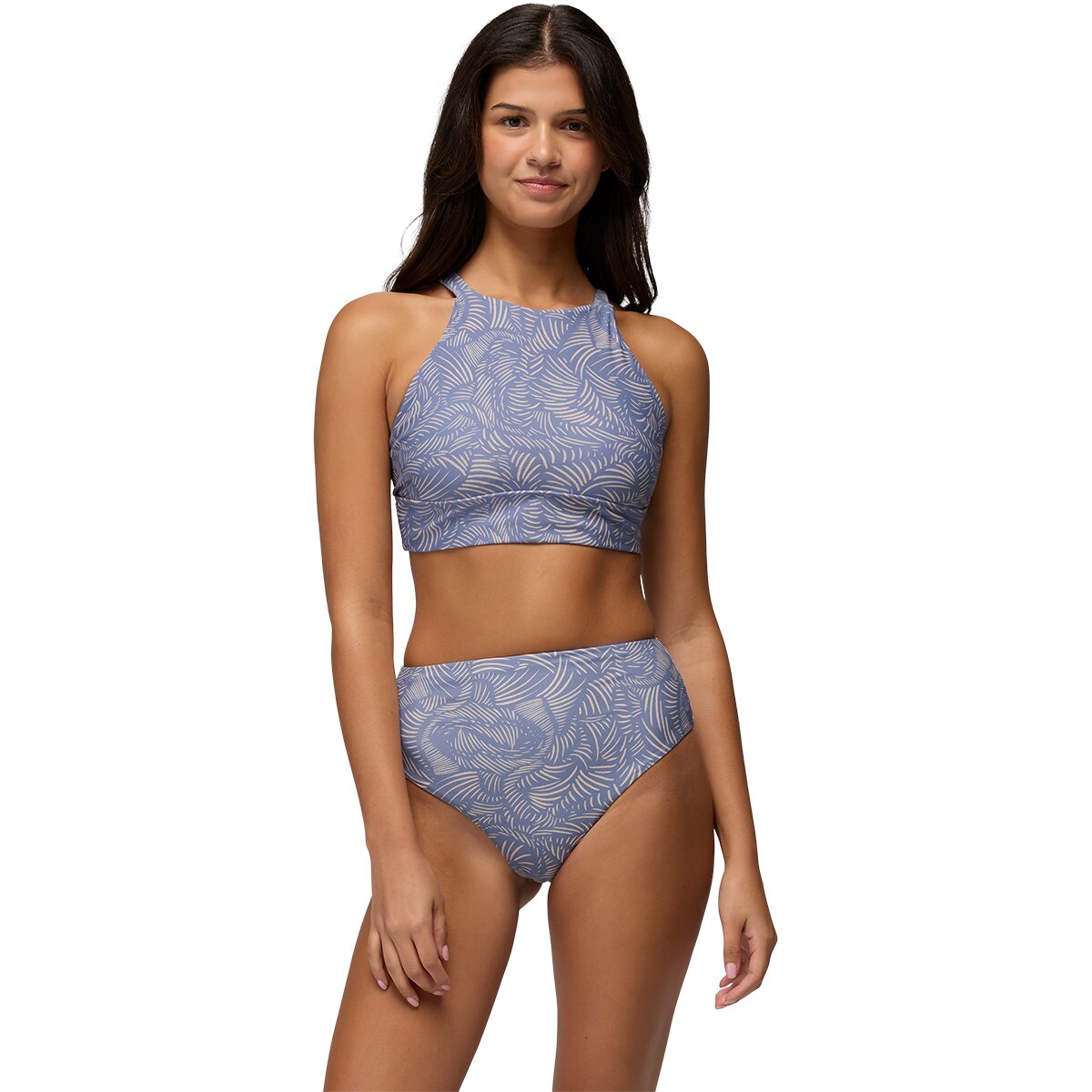 prAna prAna Lahari High Rise Bikini Bottom - Women's Taro Currents, L