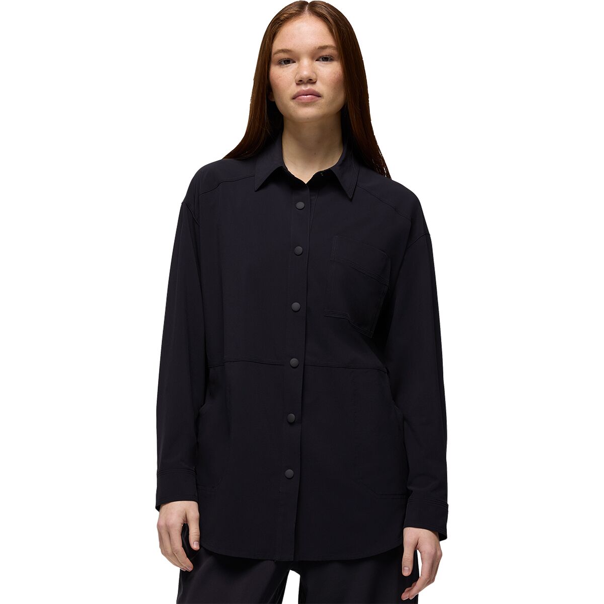 Image of prAna Railay Oversized Button Down Shirt - Women's Black, S