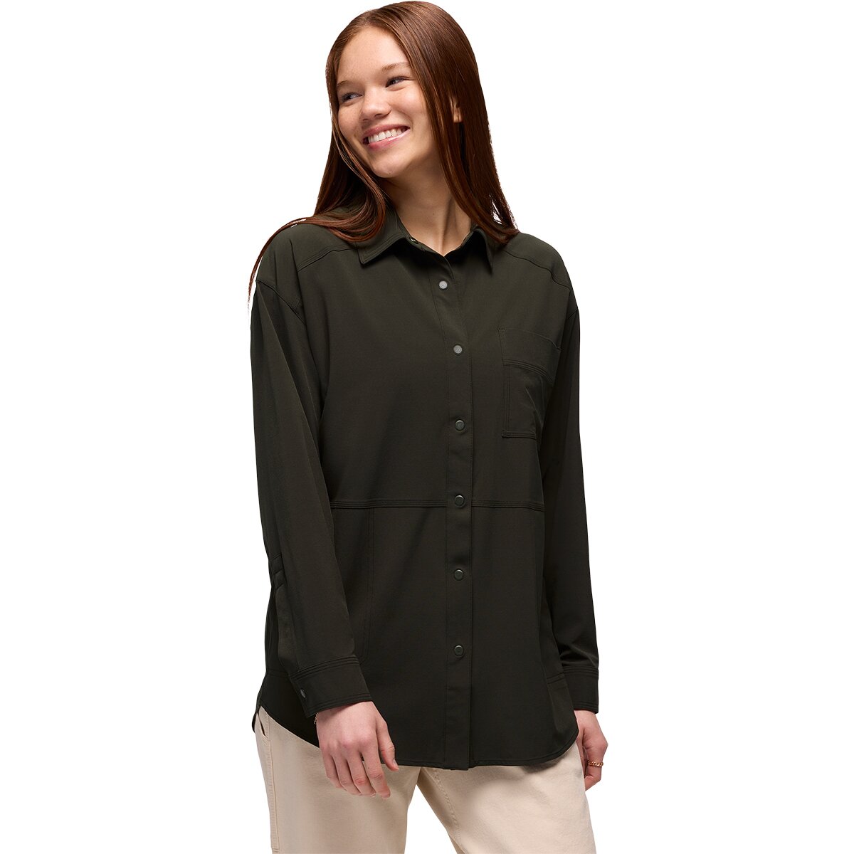 Image of prAna Railay Oversized Button Down Shirt - Women's Nori, M