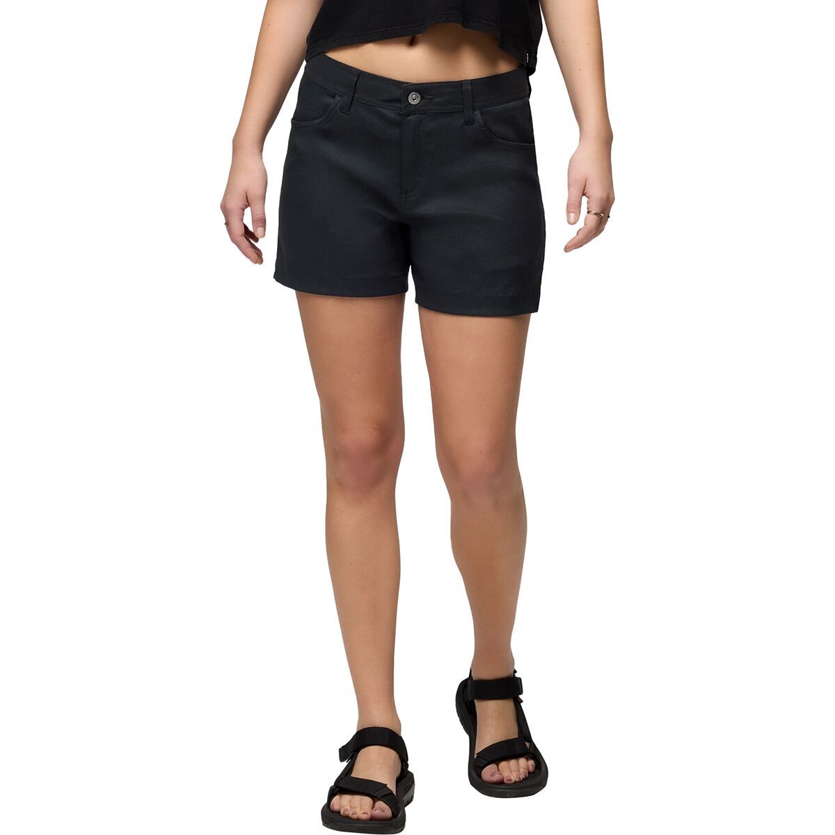 Image of prAna Stretch Zion Halle 5in Short - Women's Black, 4